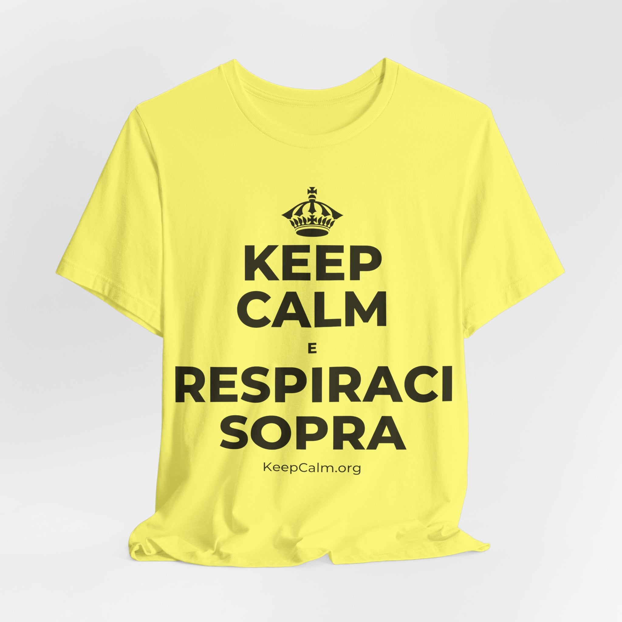 KEEP CALM E RESPIRACI SOPRA T-Shirt (Soft Cream–Heather Mauve)