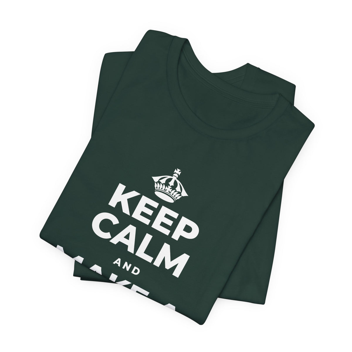 KEEP CALM AND MAKE A HAPPY MEMORY T-Shirt (White–Asphalt)