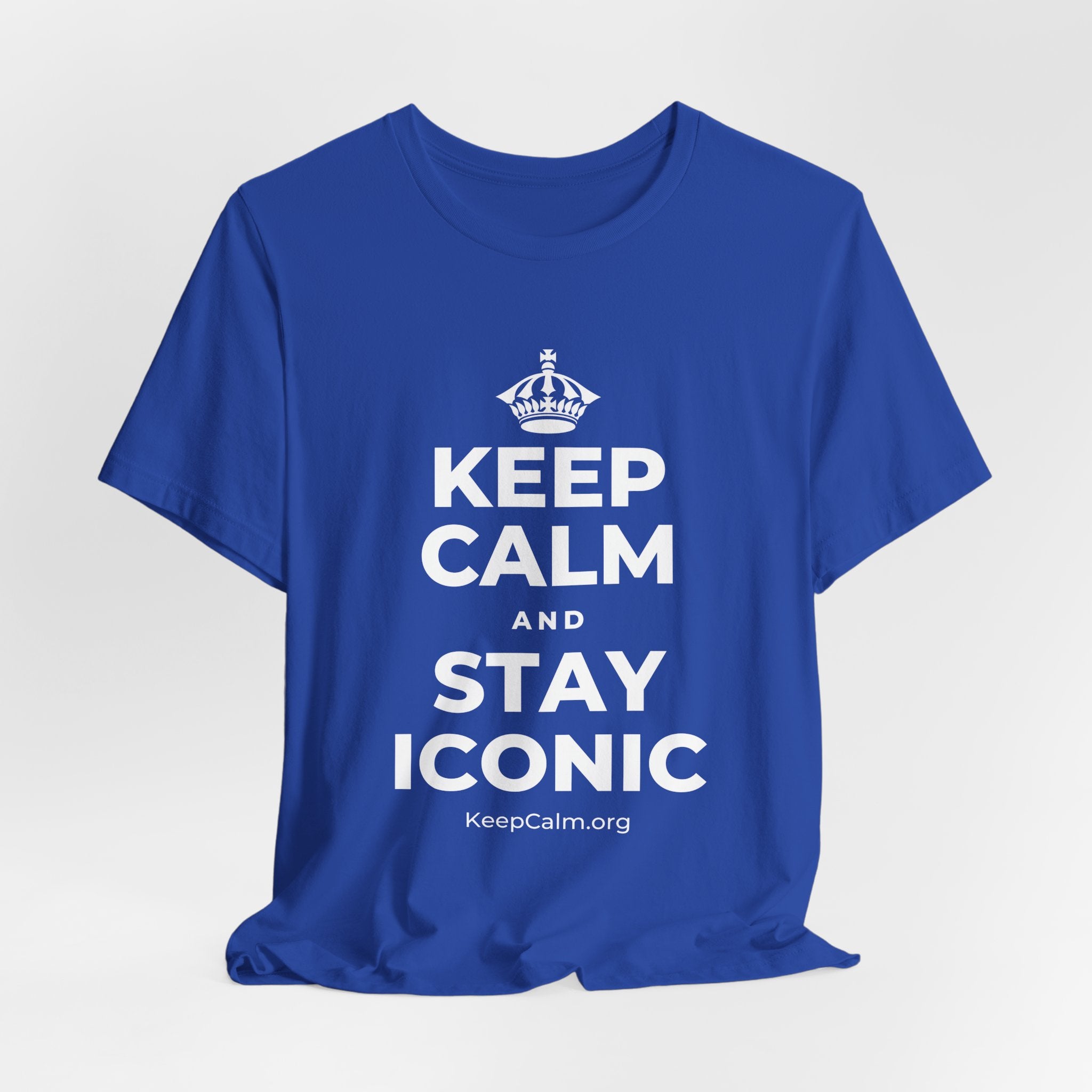 KEEP CALM AND STAY ICONIC T-Shirt (Soft Cream–Heather Mauve)