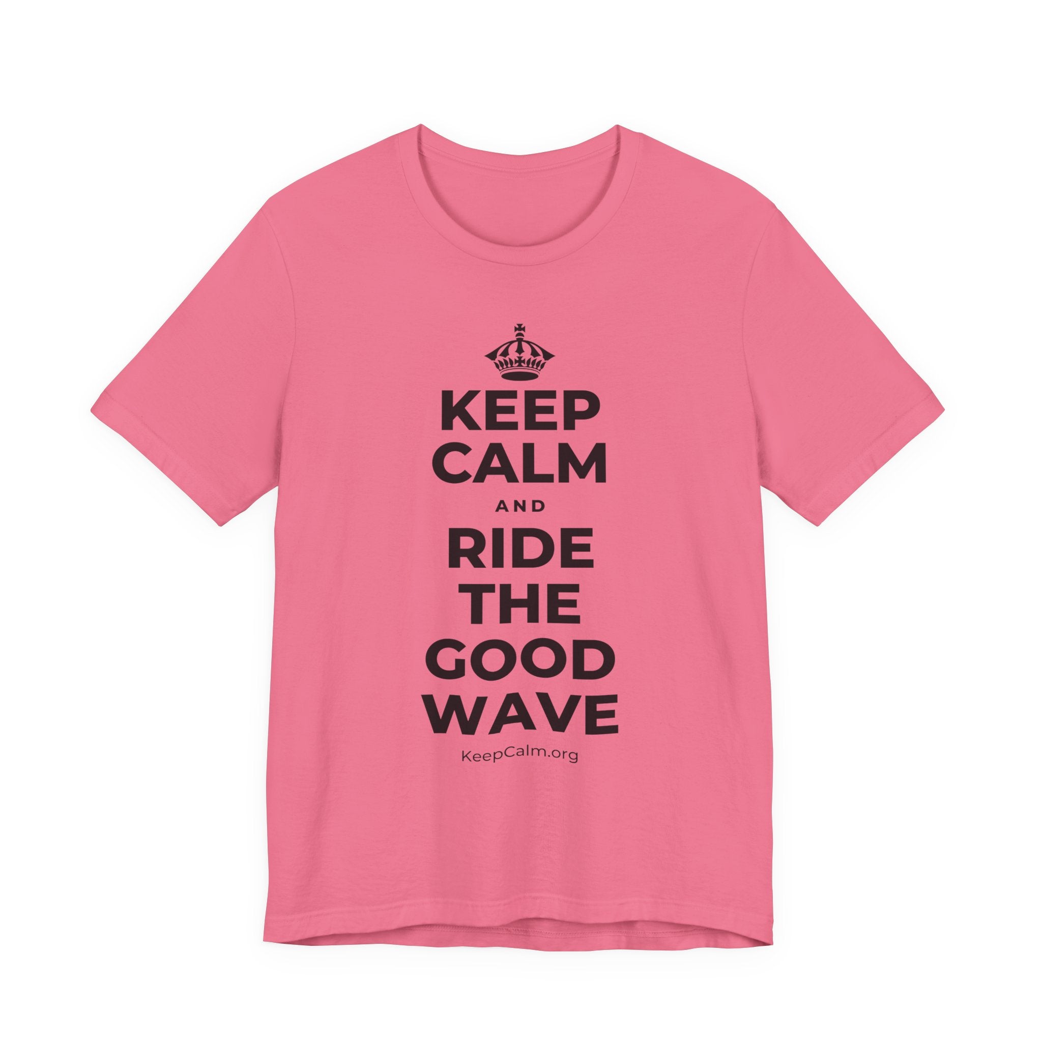 KEEP CALM AND RIDE THE GOOD WAVE T-Shirt (Military Green–Autumn)