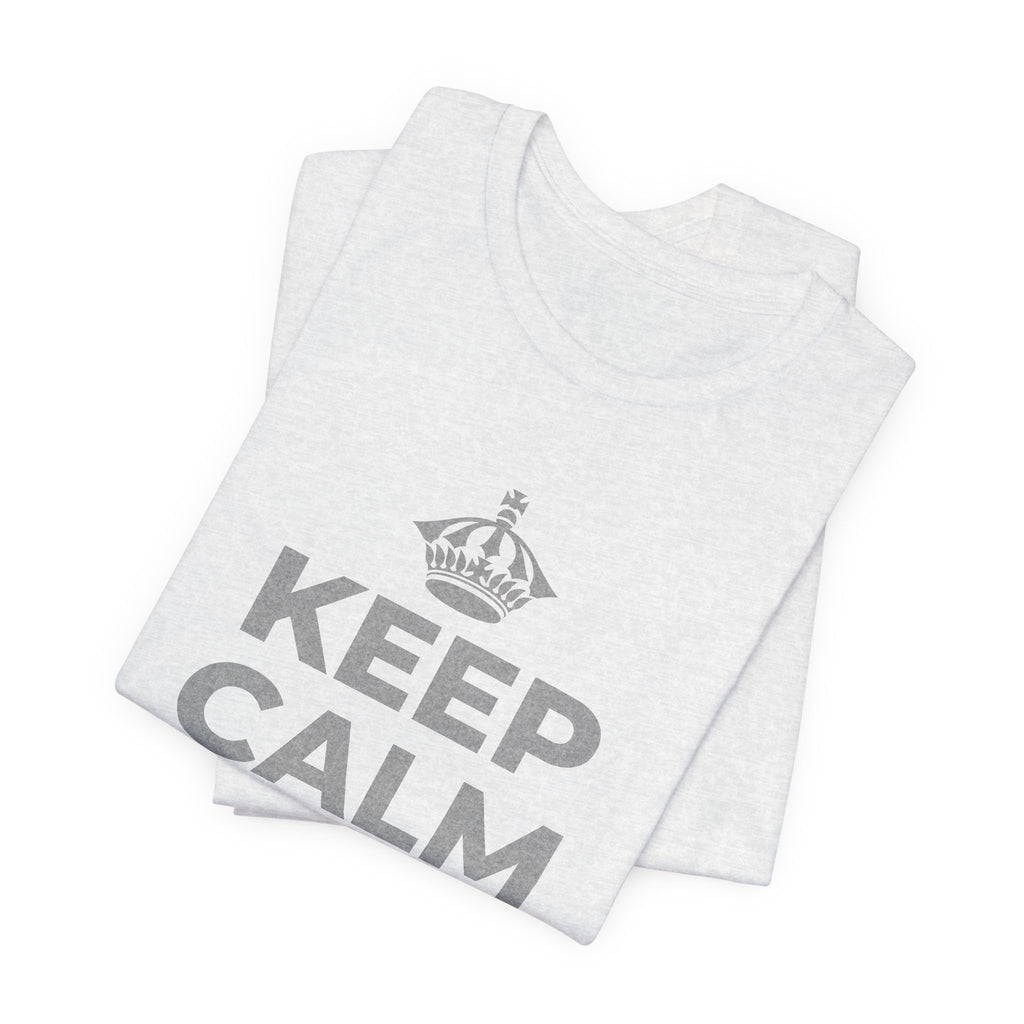 KEEP CALM AND OWN IT T-Shirt (Soft Cream–Heather Mauve)