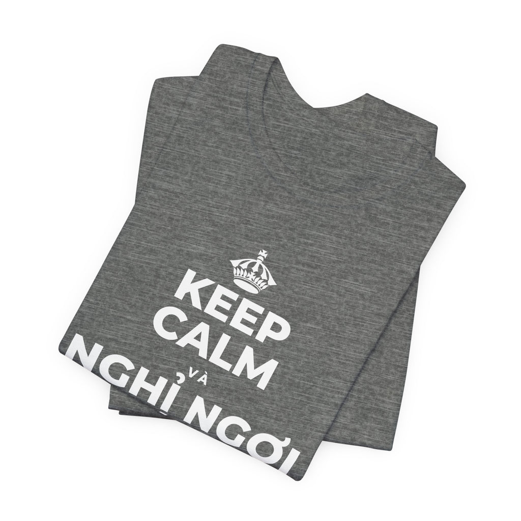 KEEP CALM VÀ NGHỈ NGƠI XỨNG ĐÁNG CỦA BẠN T-Shirt (Baby Blue–Silver)
