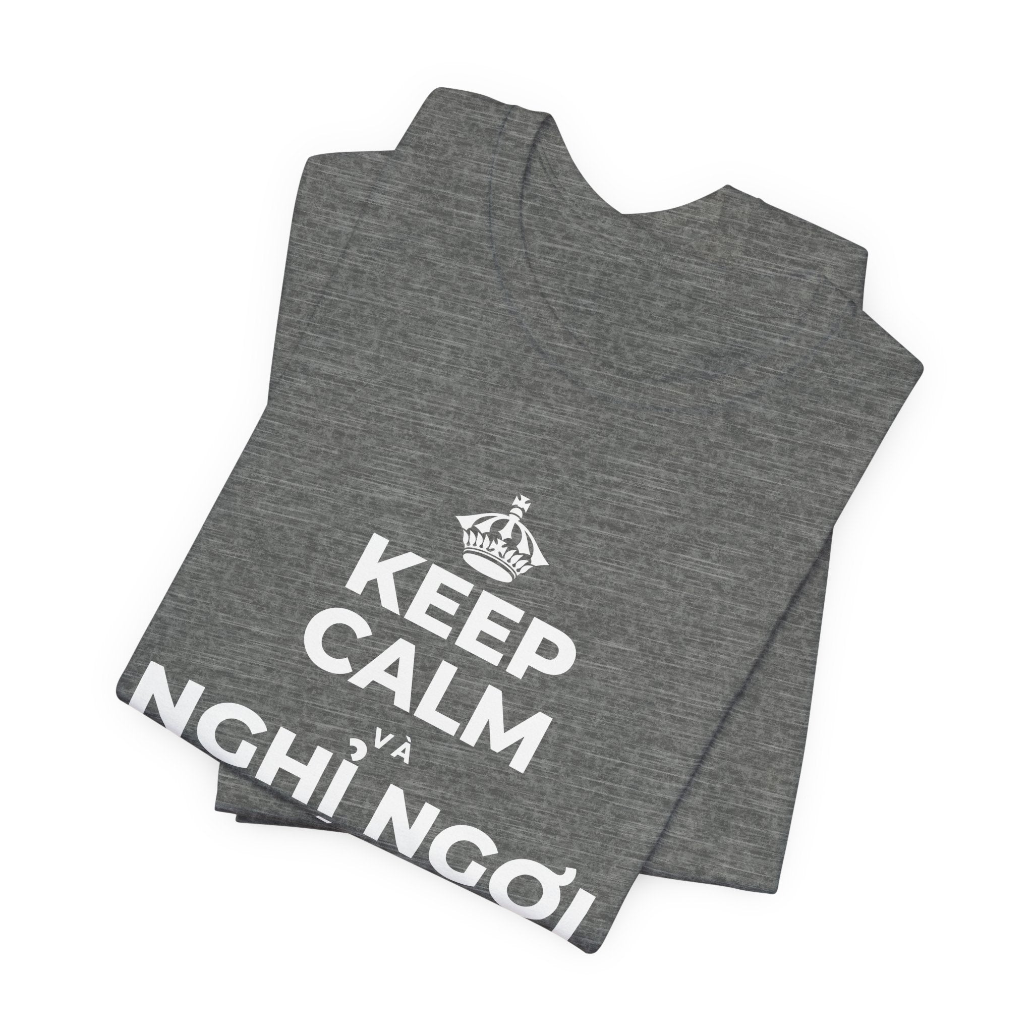 KEEP CALM VÀ NGHỈ NGƠI XỨNG ĐÁNG CỦA BẠN T-Shirt (Baby Blue–Silver)
