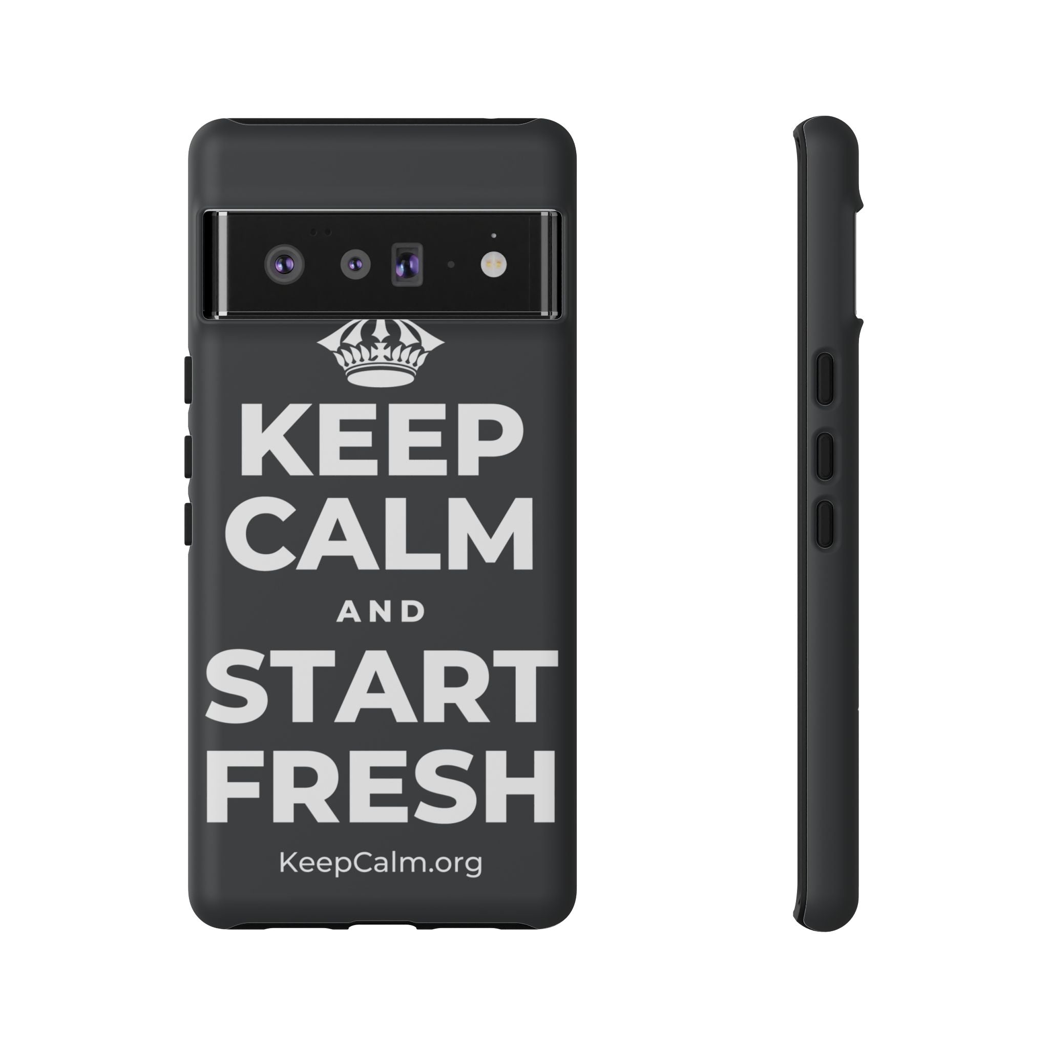 KEEP CALM AND START FRESH Phone Case (Dark)