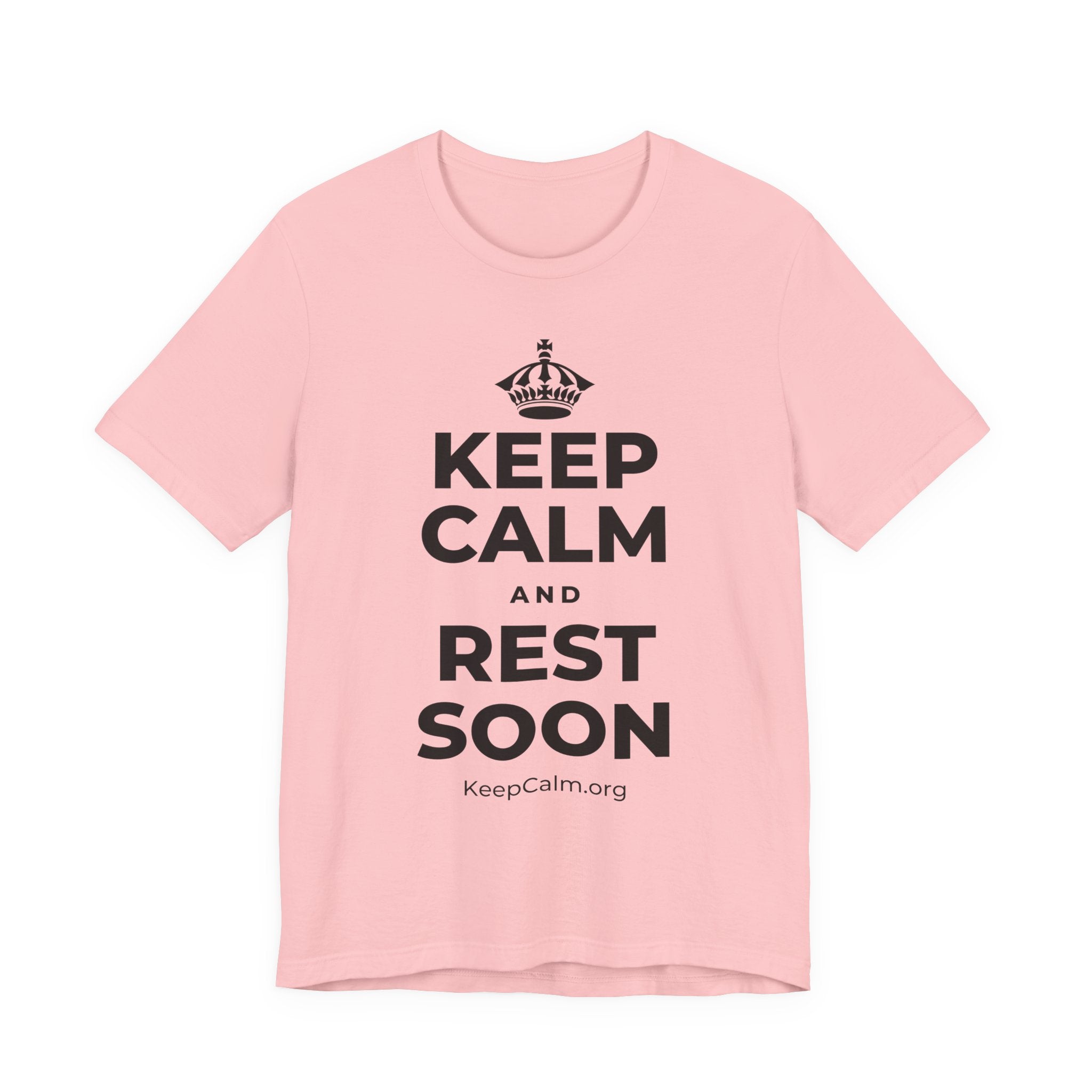 KEEP CALM AND REST SOON T-Shirt (White–Asphalt)