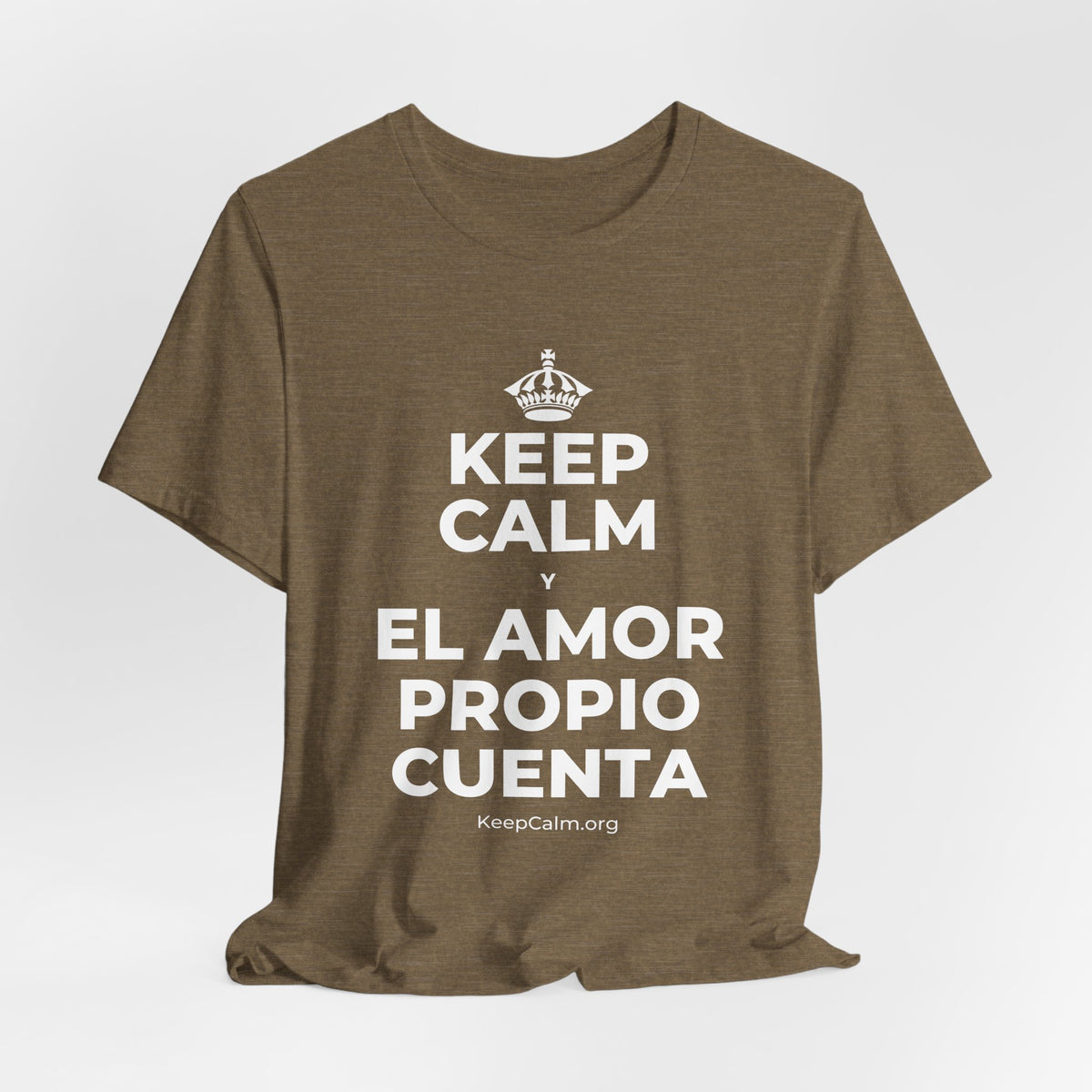 KEEP CALM Y EL AMOR PROPIO CUENTA T-Shirt (Soft Cream–Heather Mauve)