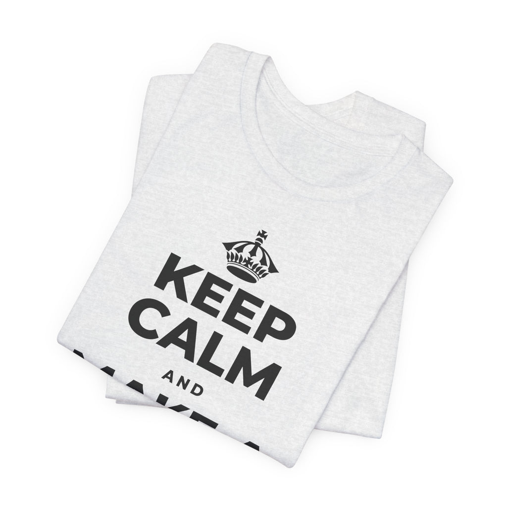 KEEP CALM AND MAKE A HAPPY MEMORY T-Shirt (Soft Cream–Heather Mauve)