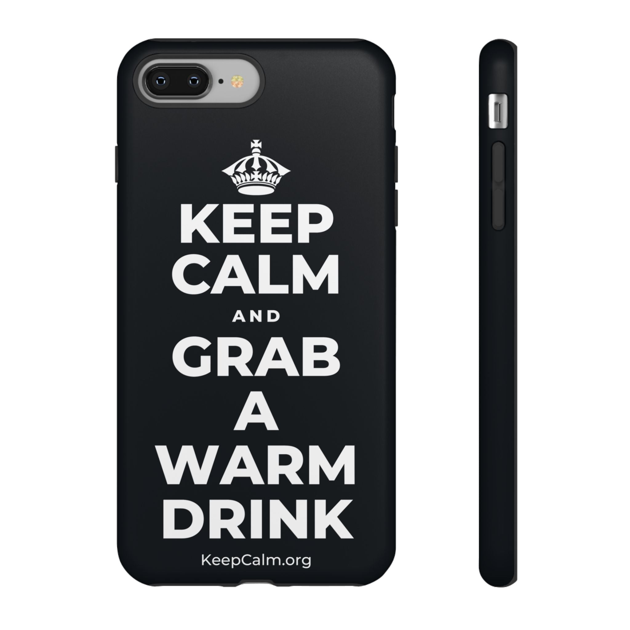 KEEP CALM AND GRAB A WARM DRINK Phone Case (Dark)