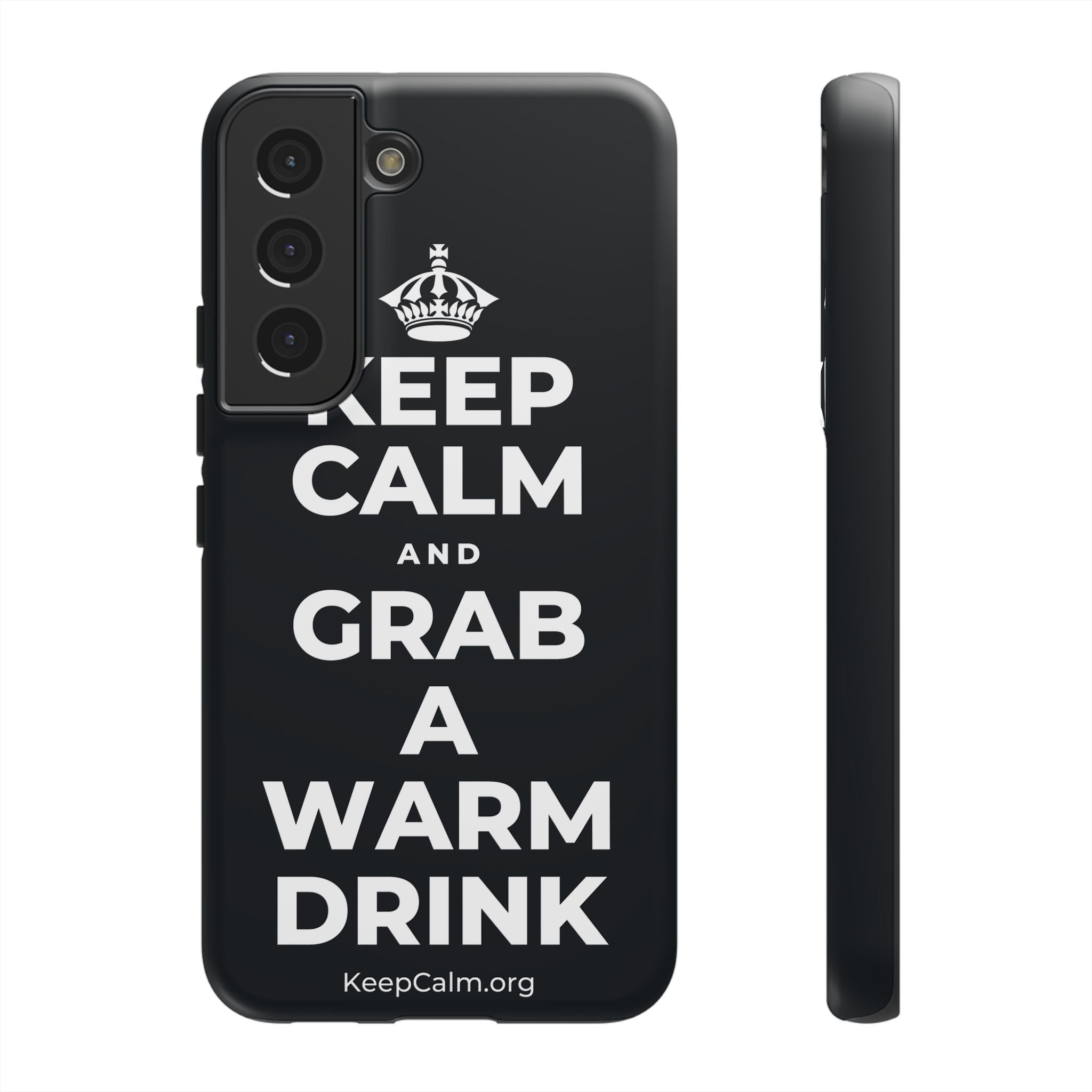 KEEP CALM AND GRAB A WARM DRINK Phone Case (Dark)
