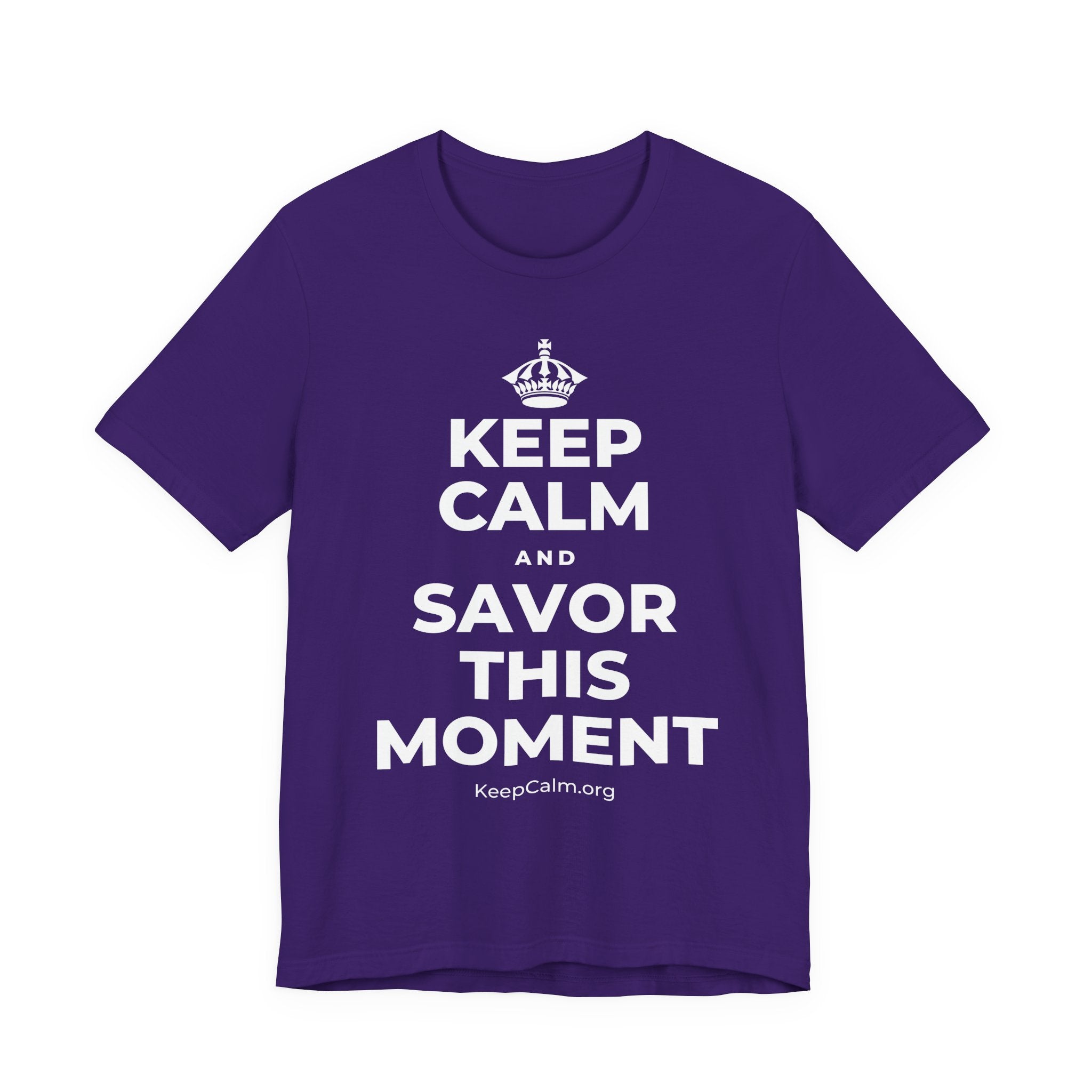 KEEP CALM AND SAVOR THIS MOMENT T-Shirt (Soft Cream–Heather Mauve)