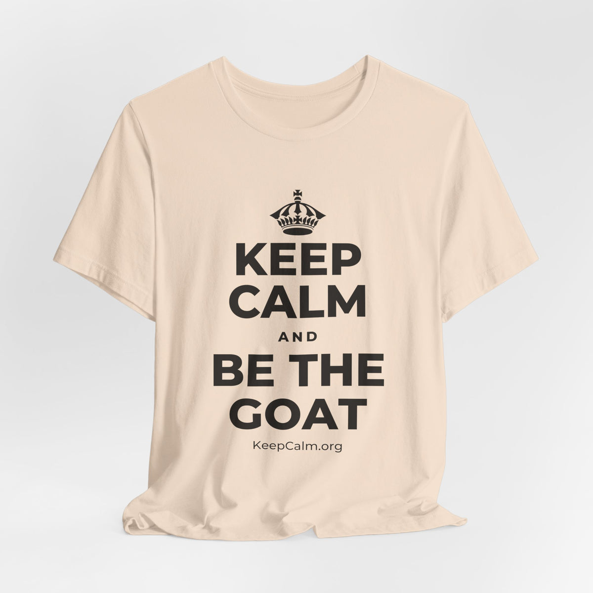 KEEP CALM AND BE THE GOAT T-Shirt (Soft Cream–Heather Mauve)