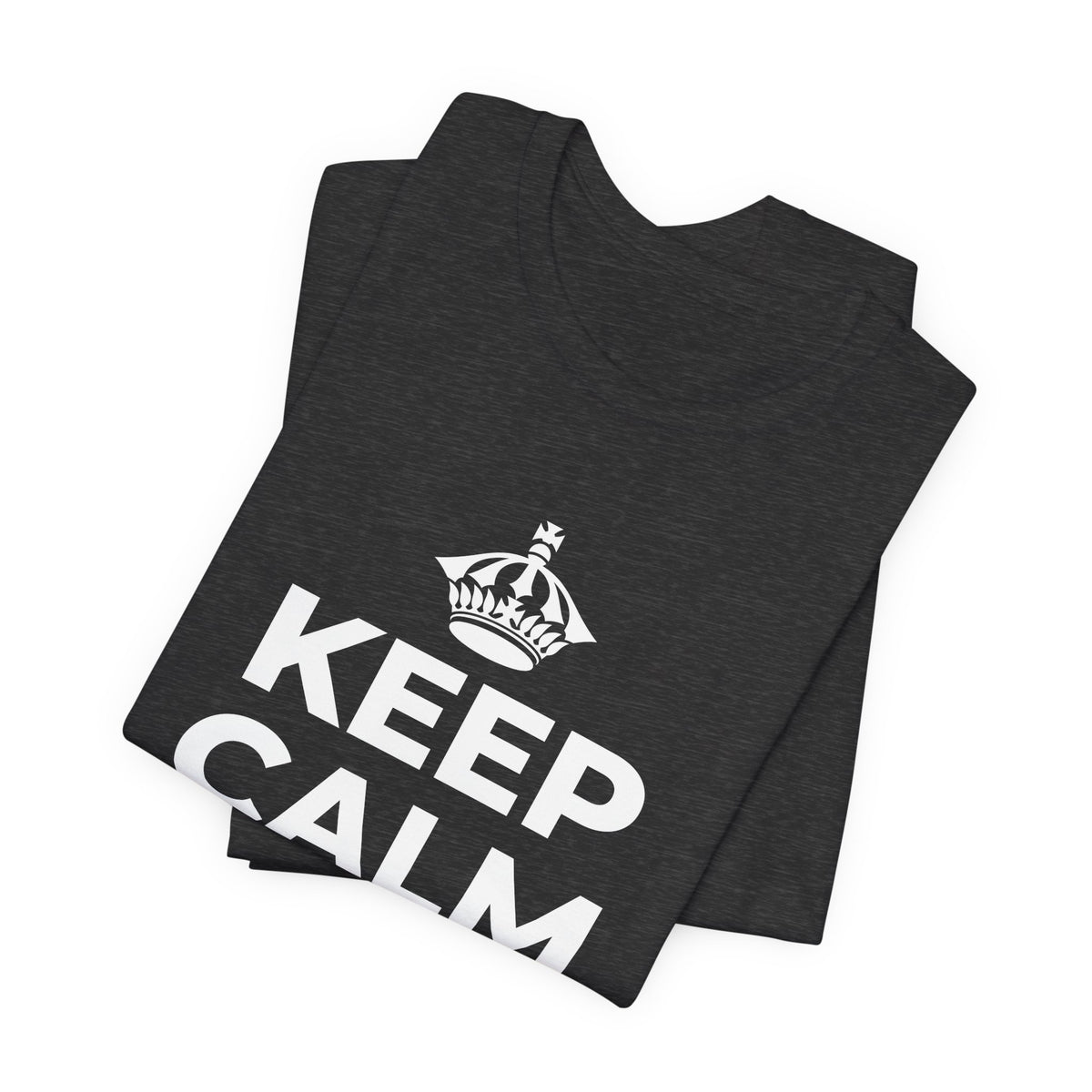 KEEP CALM AND BEE HAPPY T-Shirt (White–Asphalt)