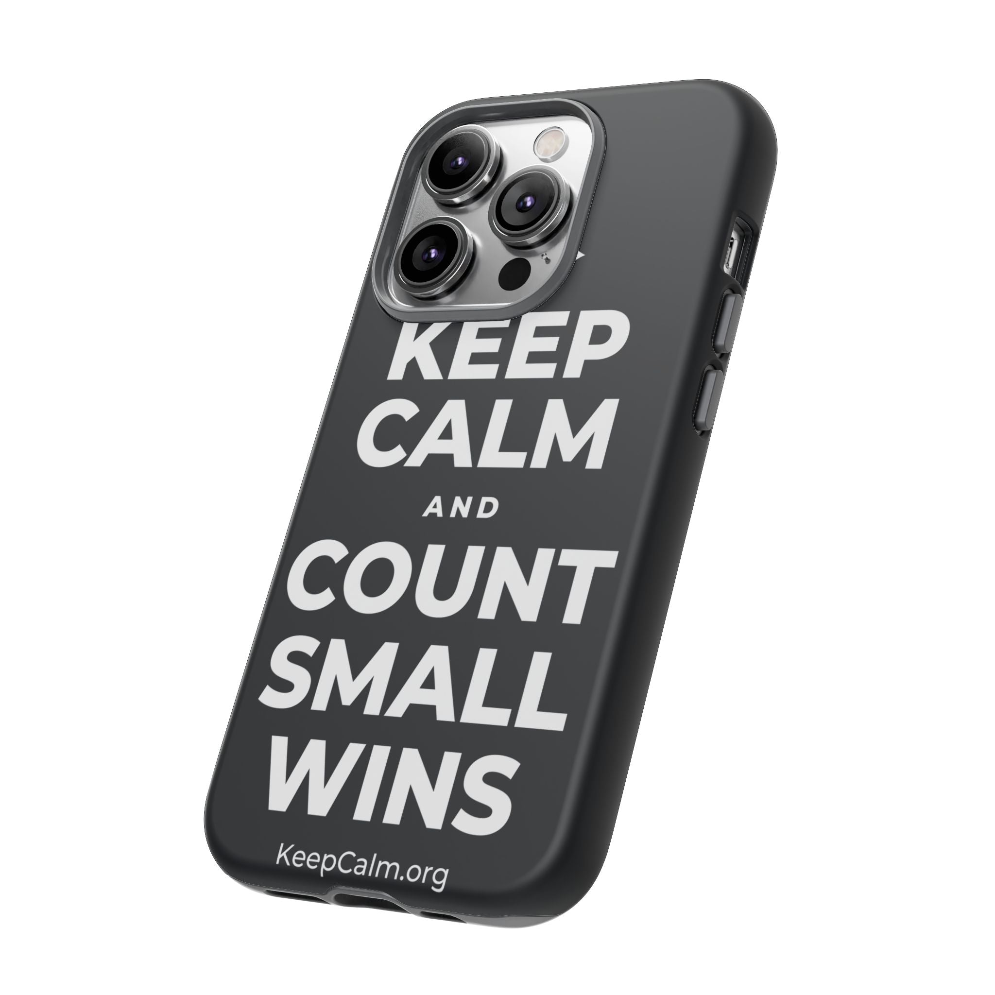 KEEP CALM AND COUNT SMALL WINS Phone Case (Dark)