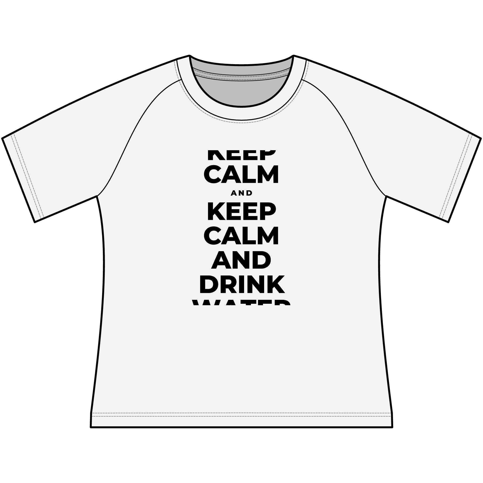 KEEP CALM AND DRINK WATER Women's Raglan Tee
