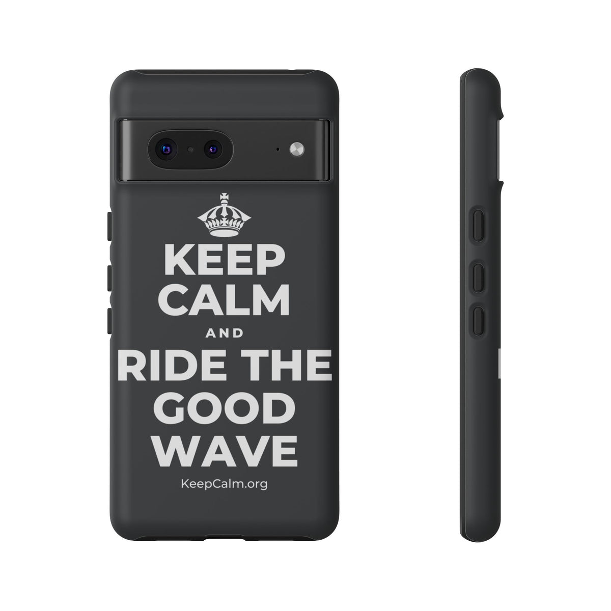 KEEP CALM AND RIDE THE GOOD WAVE Phone Case (Dark)