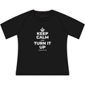KEEP CALM AND TURN IT UP Women's Raglan Tee