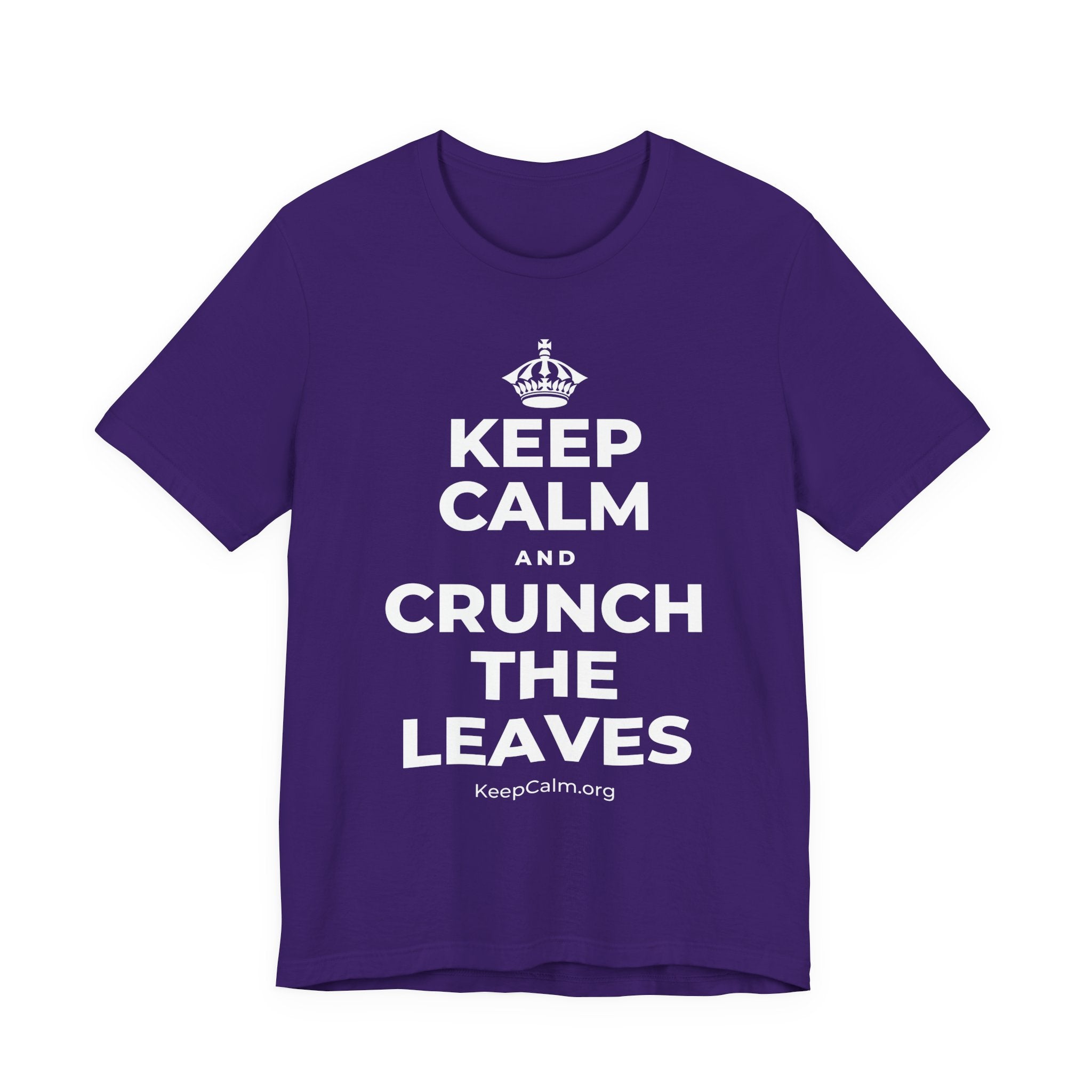 KEEP CALM AND CRUNCH THE LEAVES T-Shirt (Soft Cream–Heather Mauve)
