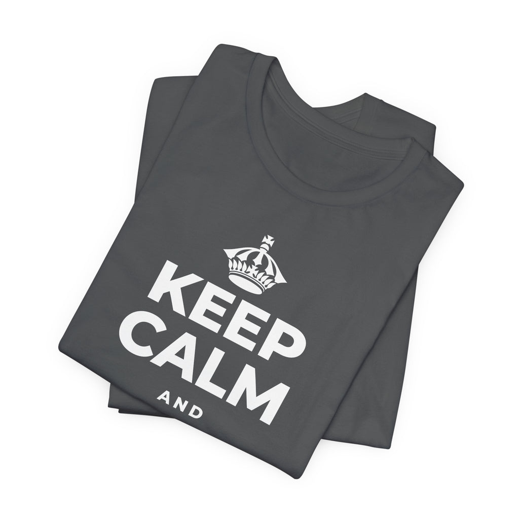 KEEP CALM AND UNCLENCH T-Shirt (White–Asphalt)