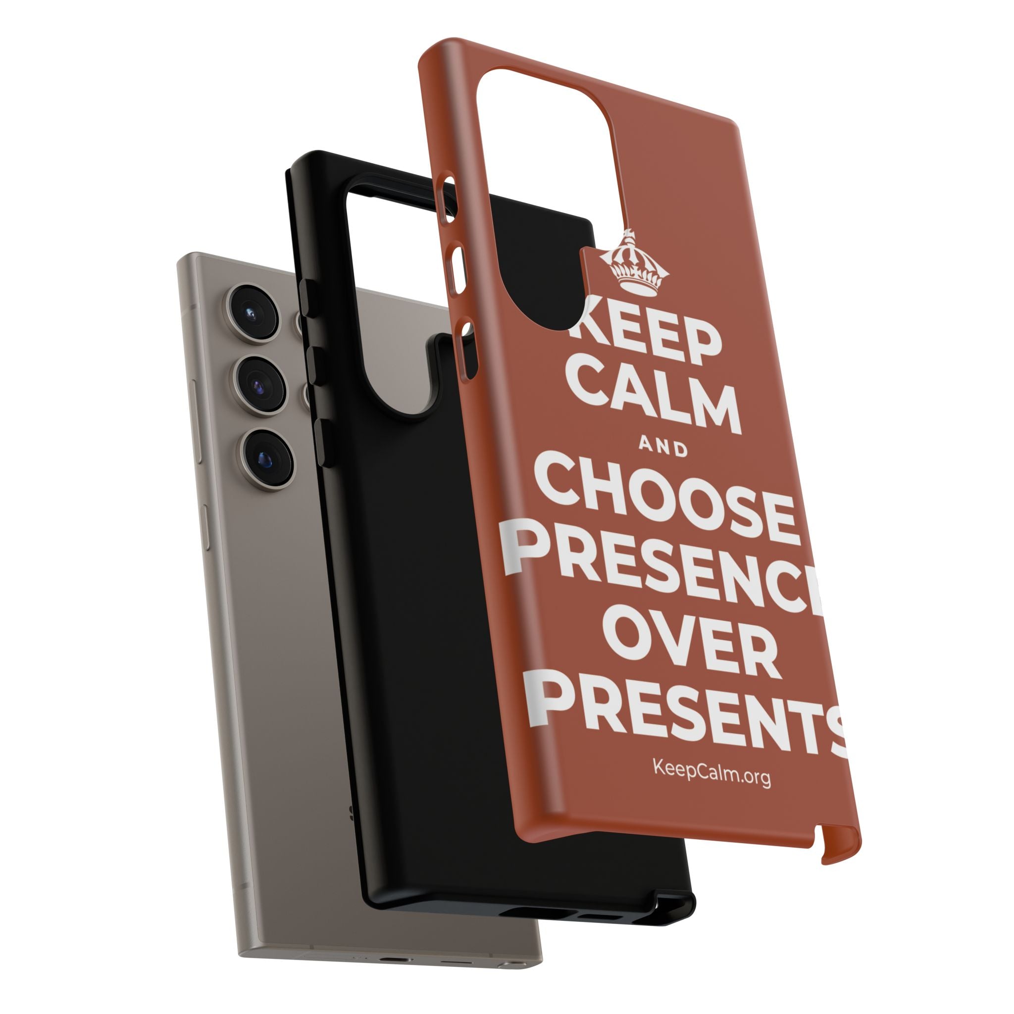 KEEP CALM AND CHOOSE PRESENCE OVER PRESENTS Phone Case