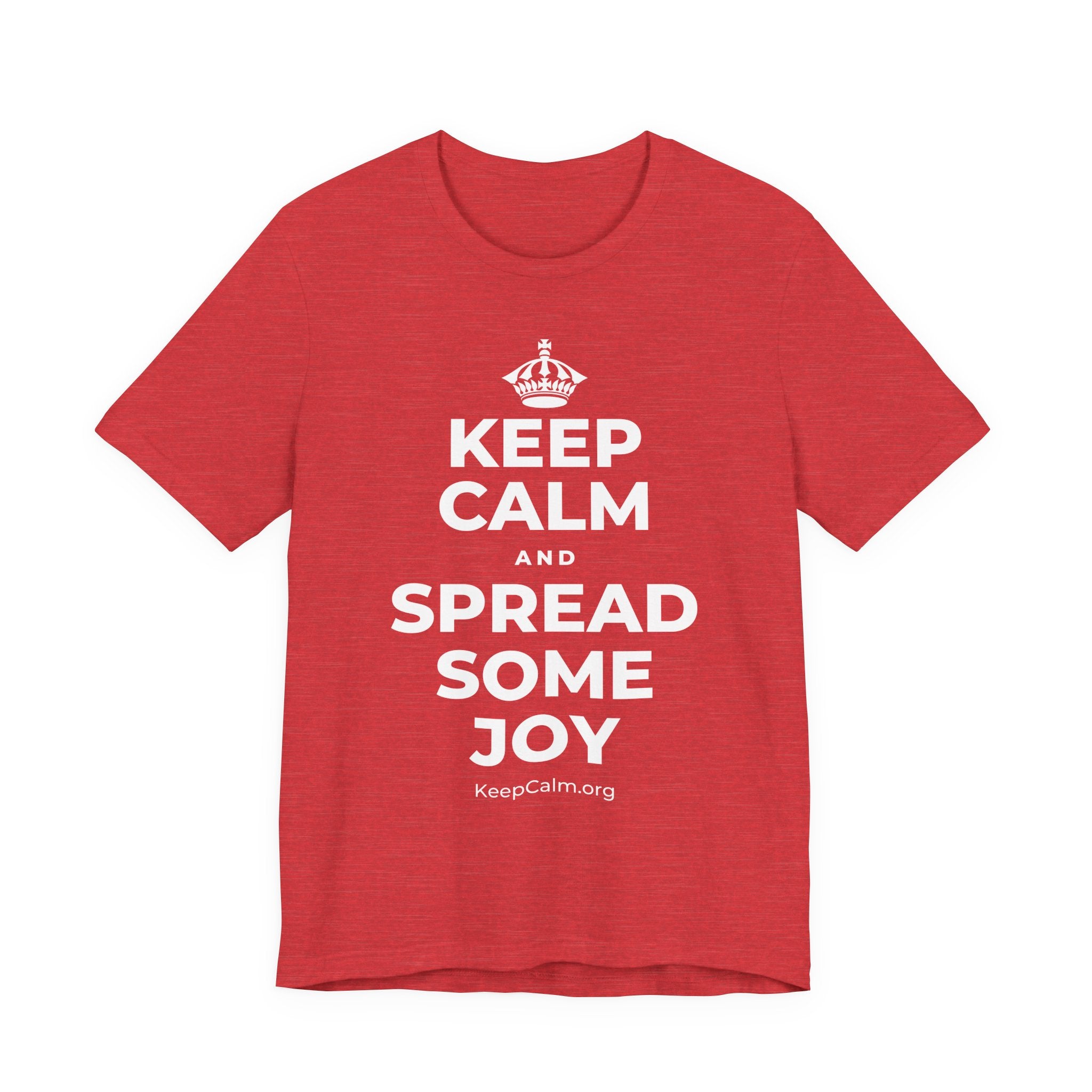 KEEP CALM AND SPREAD SOME JOY T-Shirt (Baby Blue–Silver)