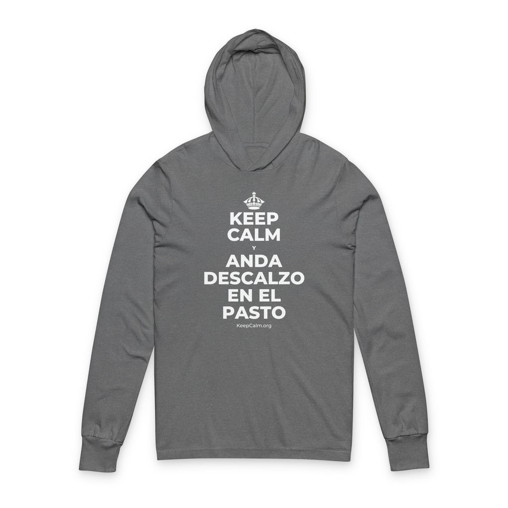 KEEP CALM Y ANDA DESCALZO EN EL PASTO Hooded Long Sleeve Tee