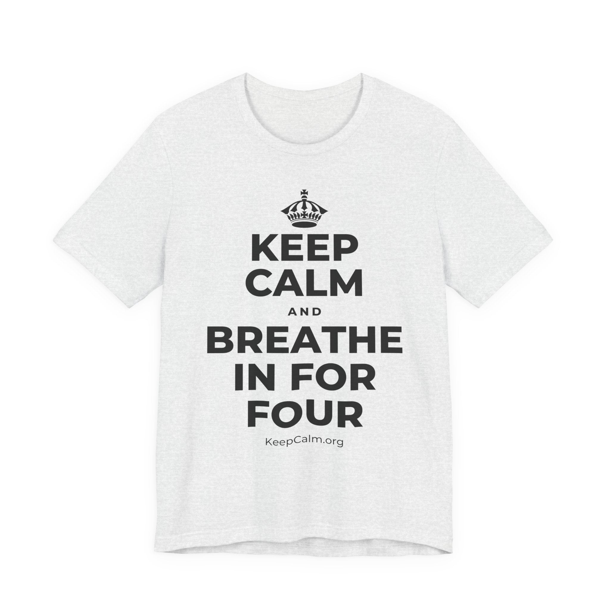 KEEP CALM AND BREATHE IN FOR FOUR T-Shirt (Soft Cream–Heather Mauve)