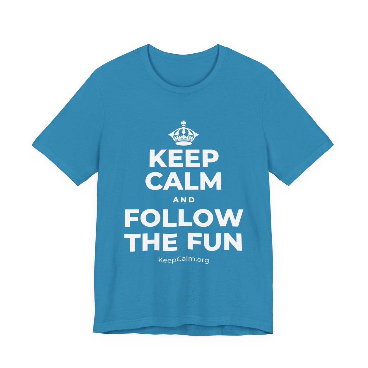 KEEP CALM AND FOLLOW THE FUN T-Shirt (White–Asphalt)