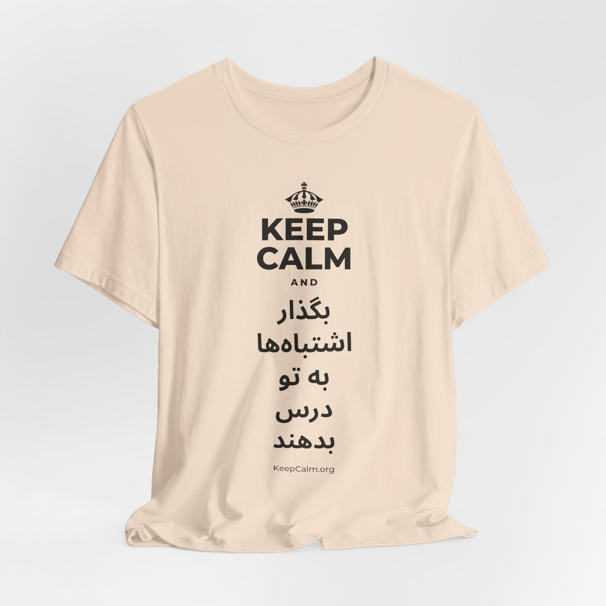 KEEP CALM AND بگذار اشتباه‌ها به تو درس بدهند T-Shirt (Soft Cream–Heather Mauve)