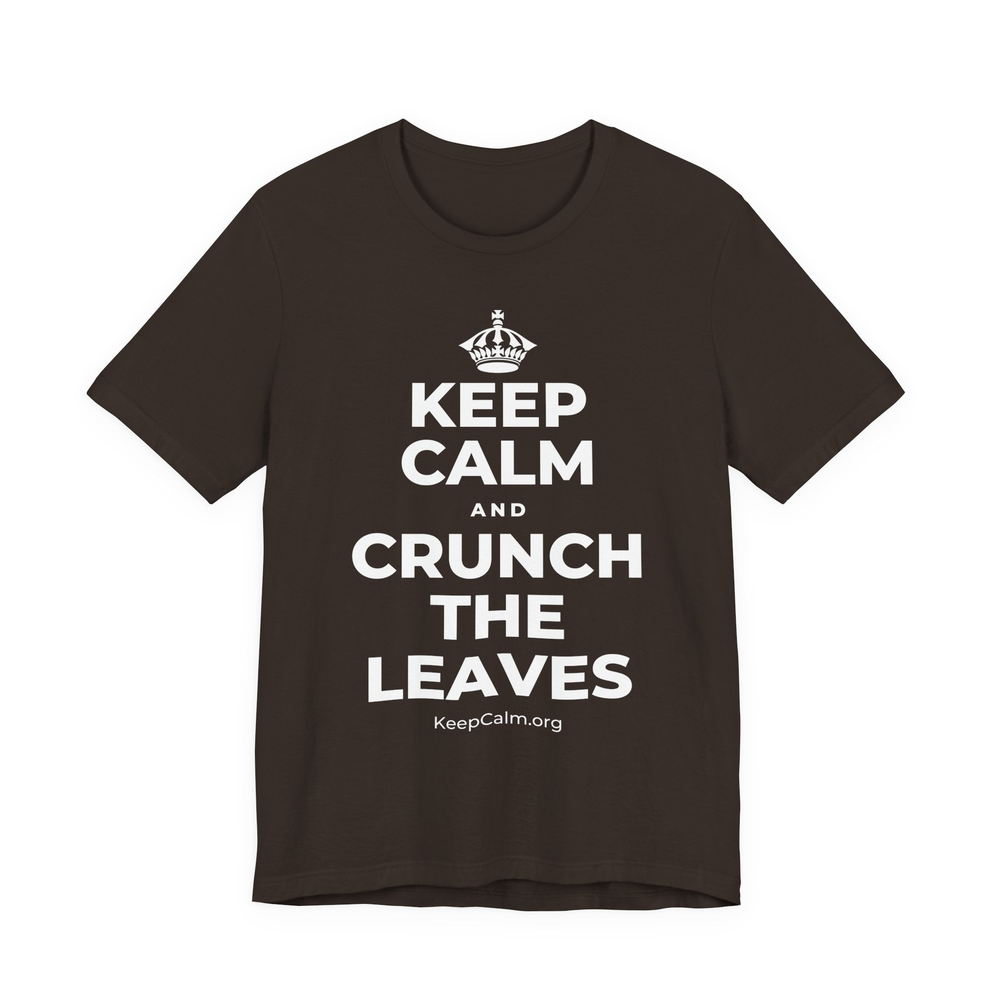 KEEP CALM AND CRUNCH THE LEAVES T-Shirt (Soft Cream–Heather Mauve)