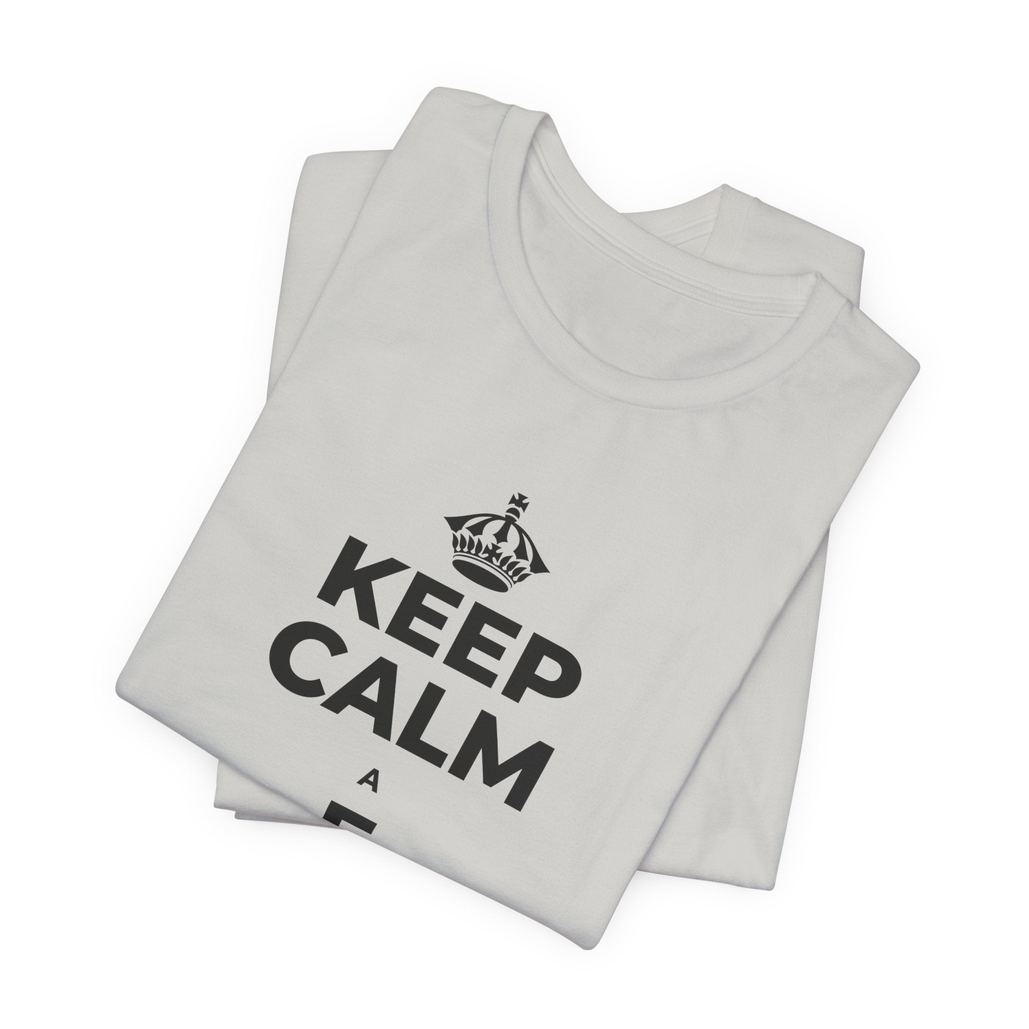 KEEP CALM A E HAʻAHEO IĀ ʻOE IHO T-Shirt (Baby Blue–Silver)