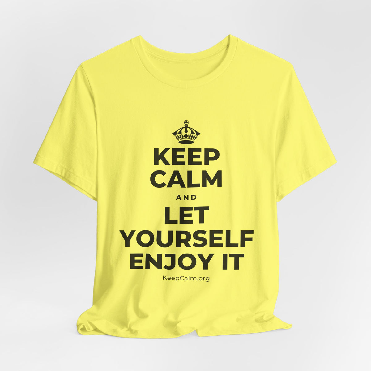 KEEP CALM AND LET YOURSELF ENJOY IT T-Shirt (Soft Cream–Heather Mauve)