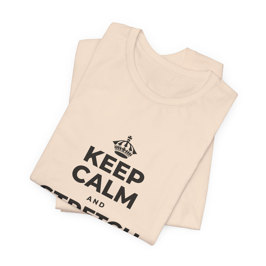 KEEP CALM AND STRETCH AND YAWN IT OUT T-Shirt (Soft Cream–Heather Mauve)