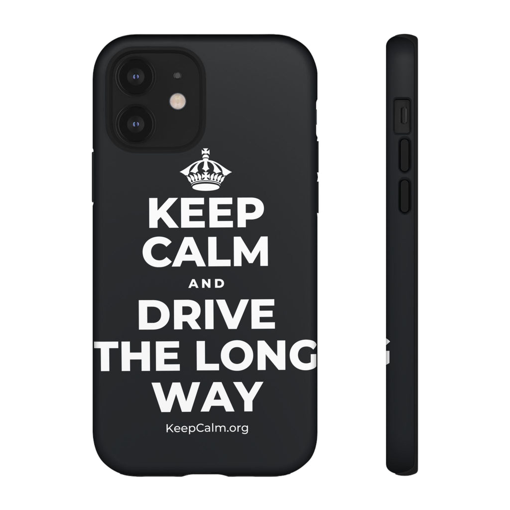 KEEP CALM AND DRIVE THE LONG WAY Phone Case (Dark)