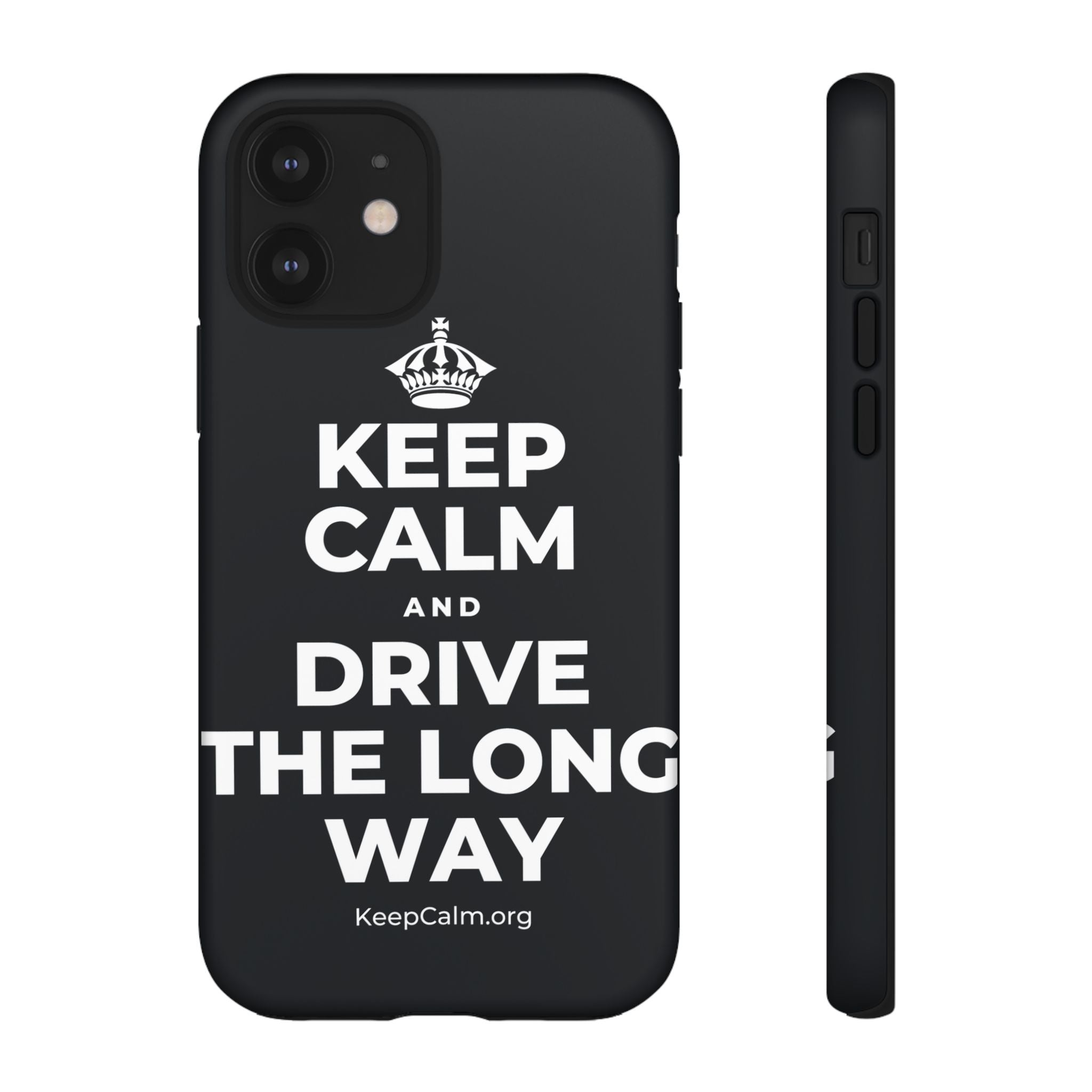 KEEP CALM AND DRIVE THE LONG WAY Phone Case (Dark)