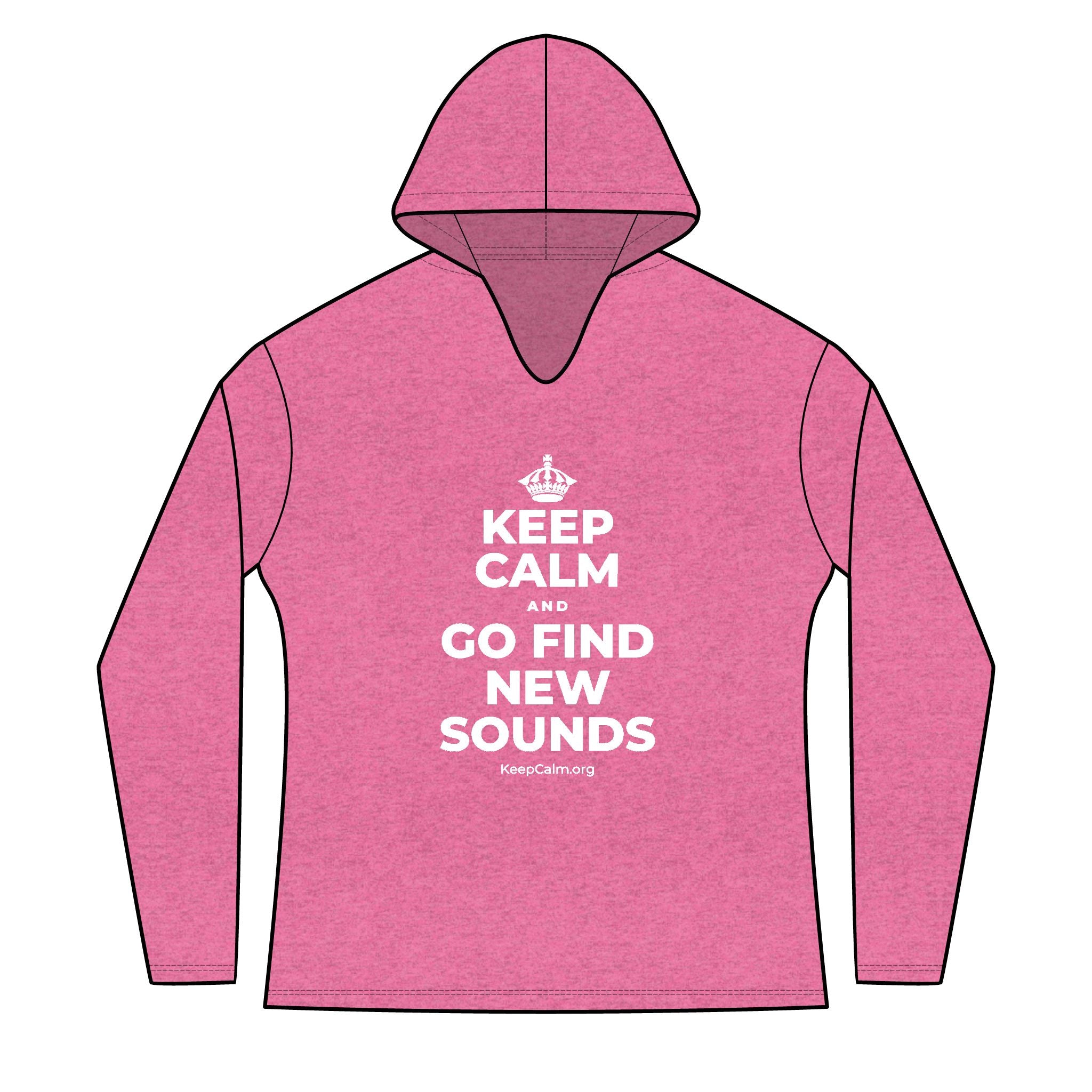 KEEP CALM AND GO FIND NEW SOUNDS Women's Long Sleeve Hoodie
