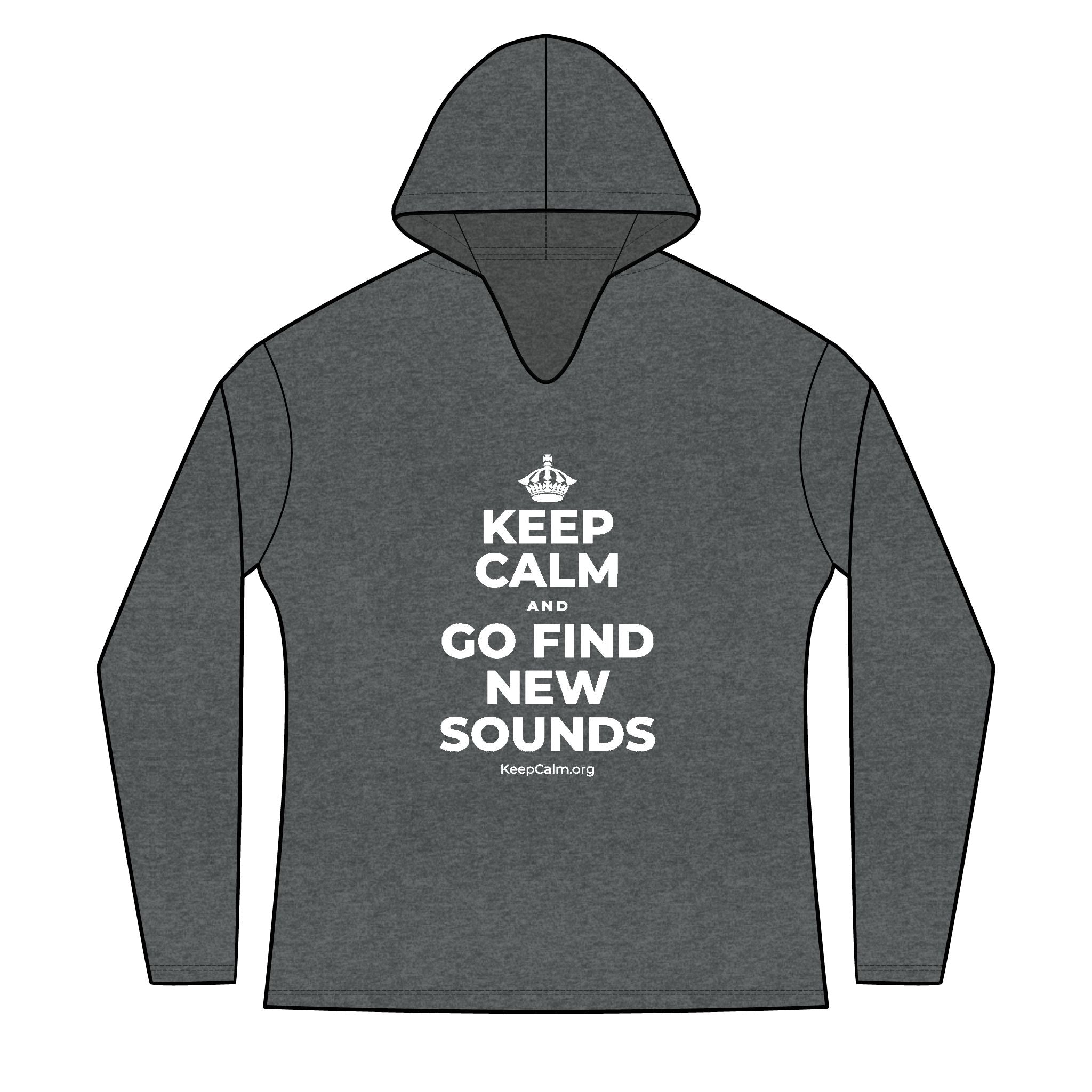 KEEP CALM AND GO FIND NEW SOUNDS Women's Long Sleeve Hoodie