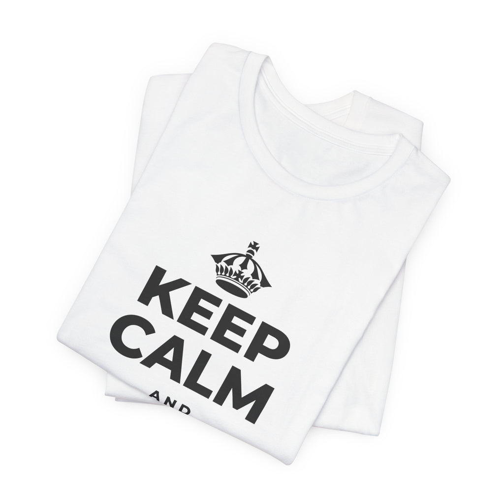 KEEP CALM AND PLAY MORE T-Shirt (White–Asphalt)