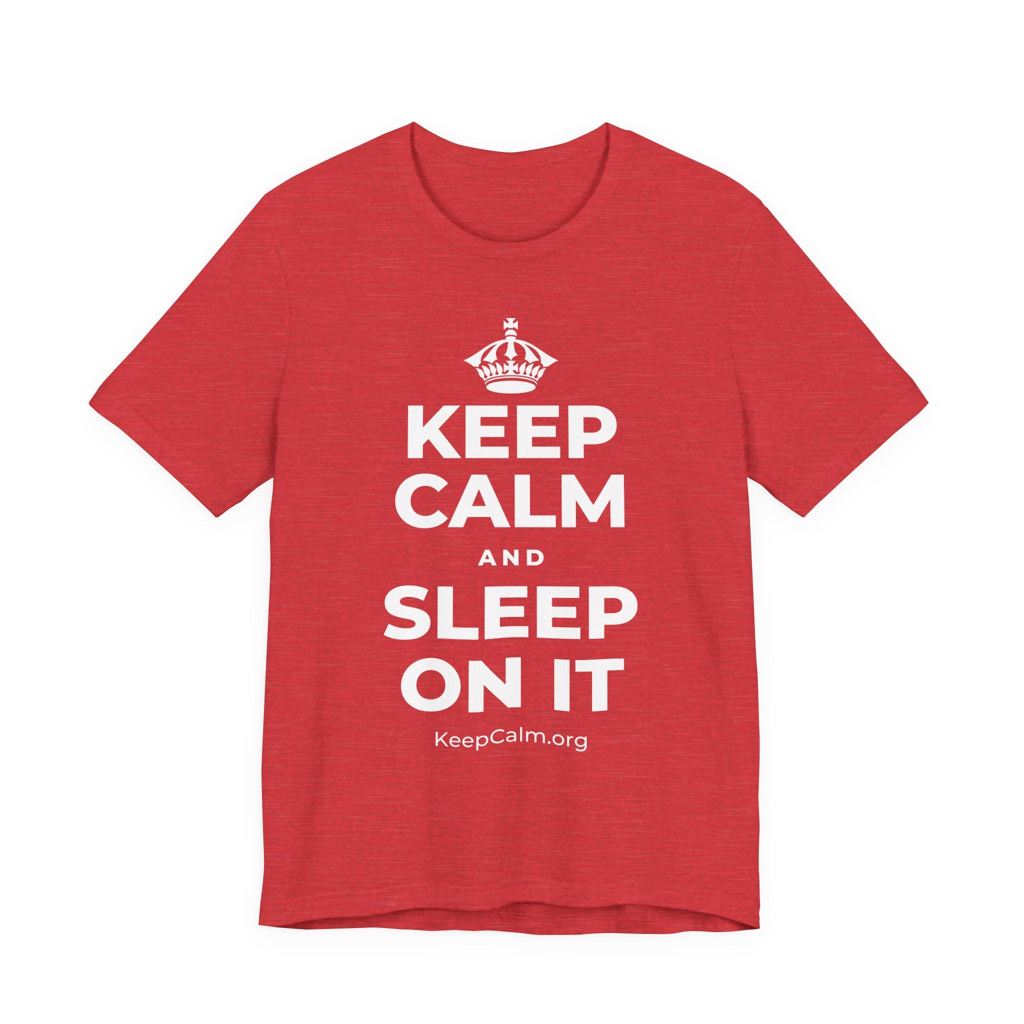 KEEP CALM AND SLEEP ON IT T-Shirt (Baby Blue–Silver)
