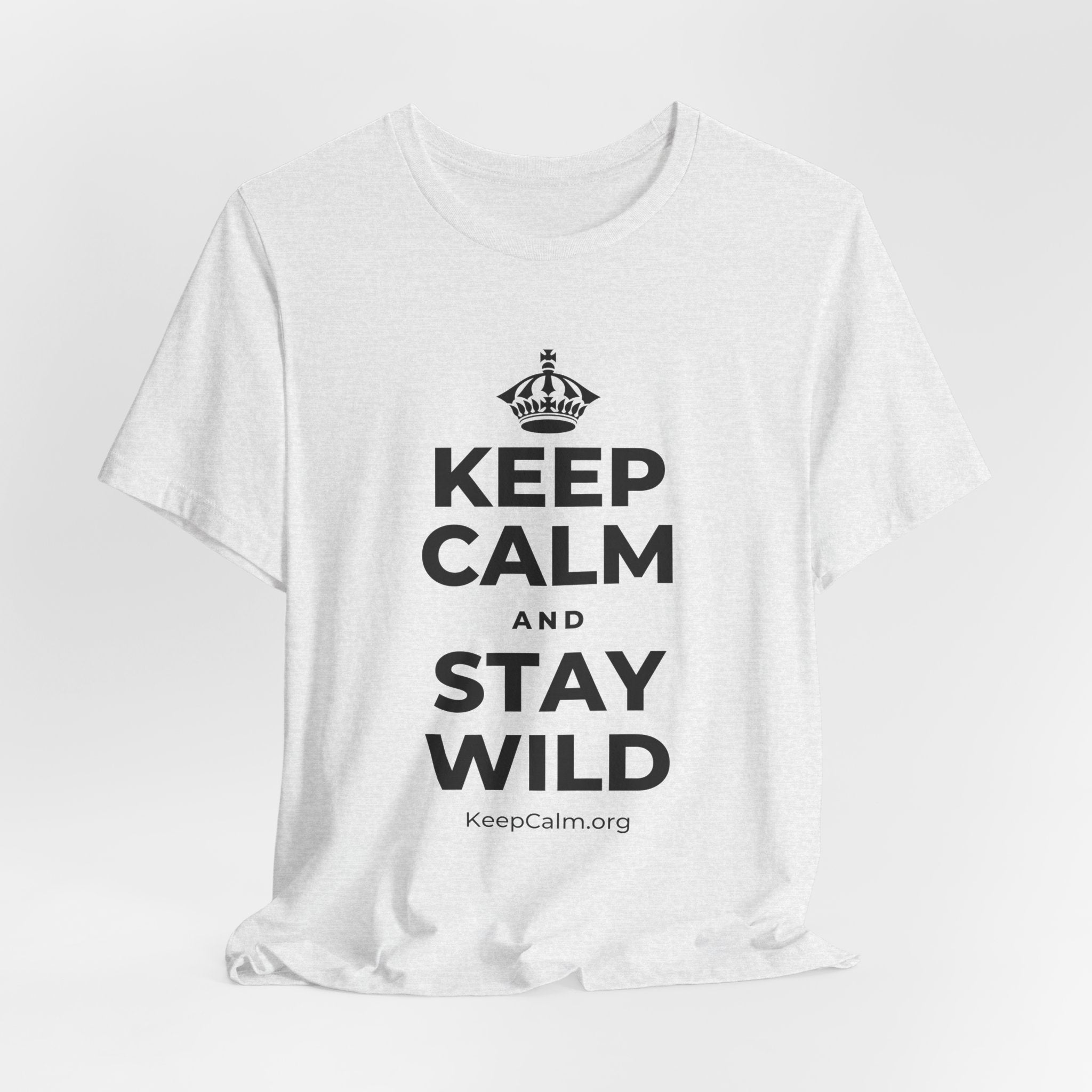 KEEP CALM AND STAY WILD T-Shirt (Soft Cream–Heather Mauve)