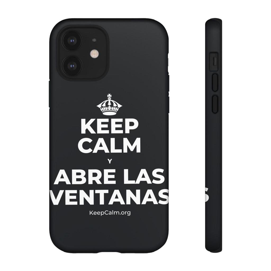 KEEP CALM Y ABRE LAS VENTANAS Phone Case (Dark)