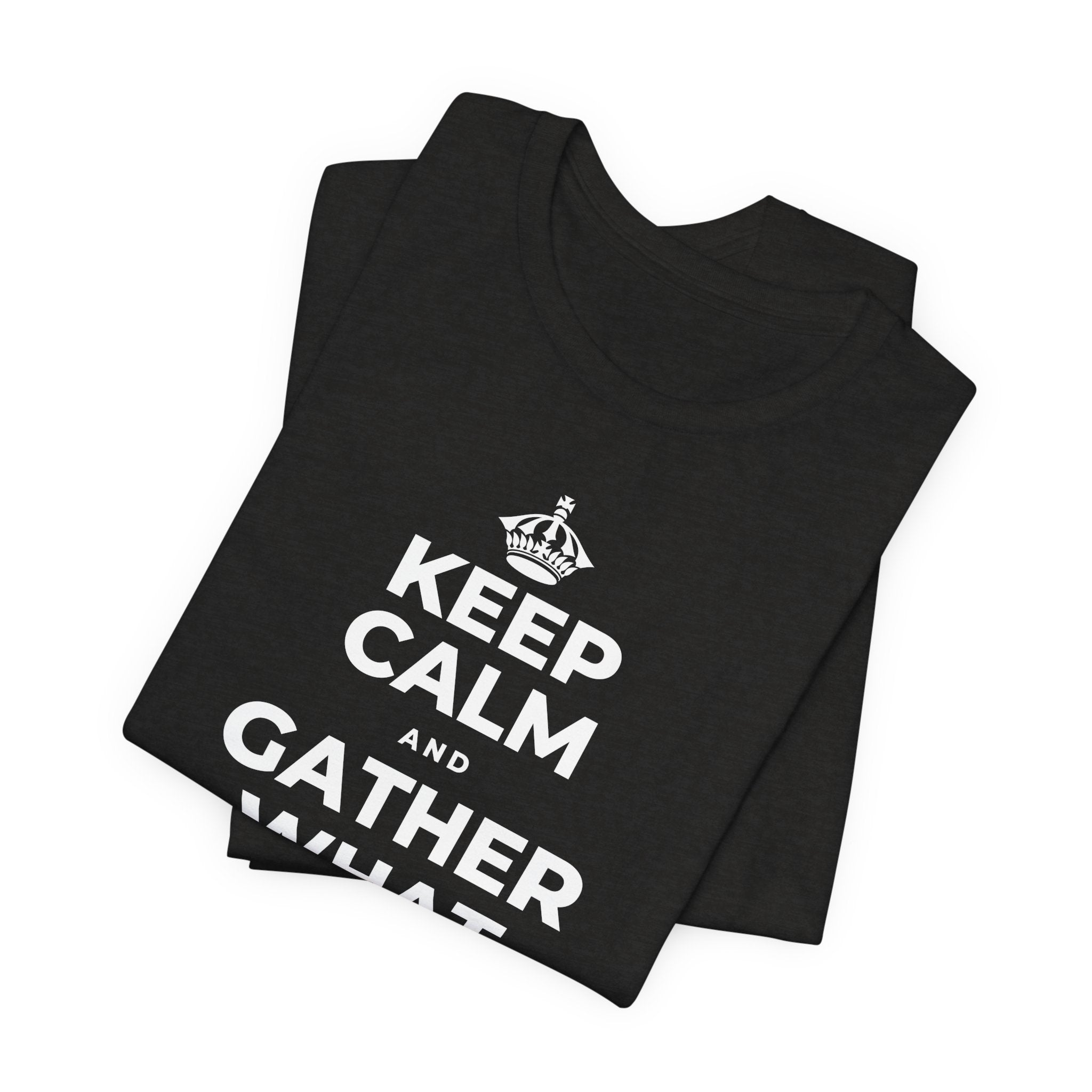KEEP CALM AND GATHER WHAT YOU'RE GRATEFUL FOR T-Shirt (Soft Cream–Heather Mauve)