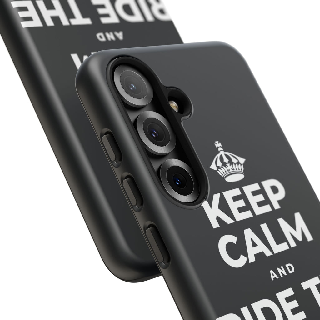 KEEP CALM AND RIDE THE GOOD WAVE Phone Case (Dark)