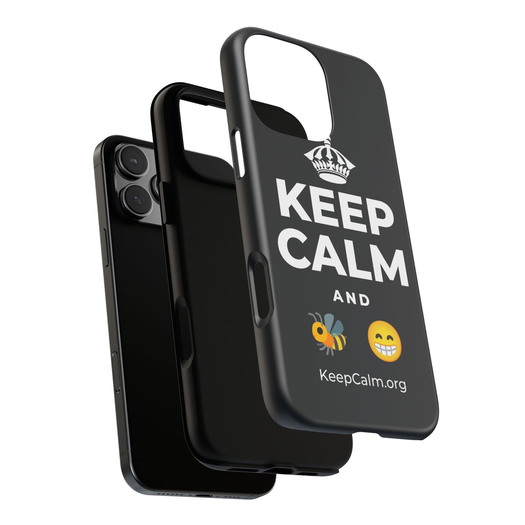 KEEP CALM AND BEE HAPPY Phone Case (Dark)