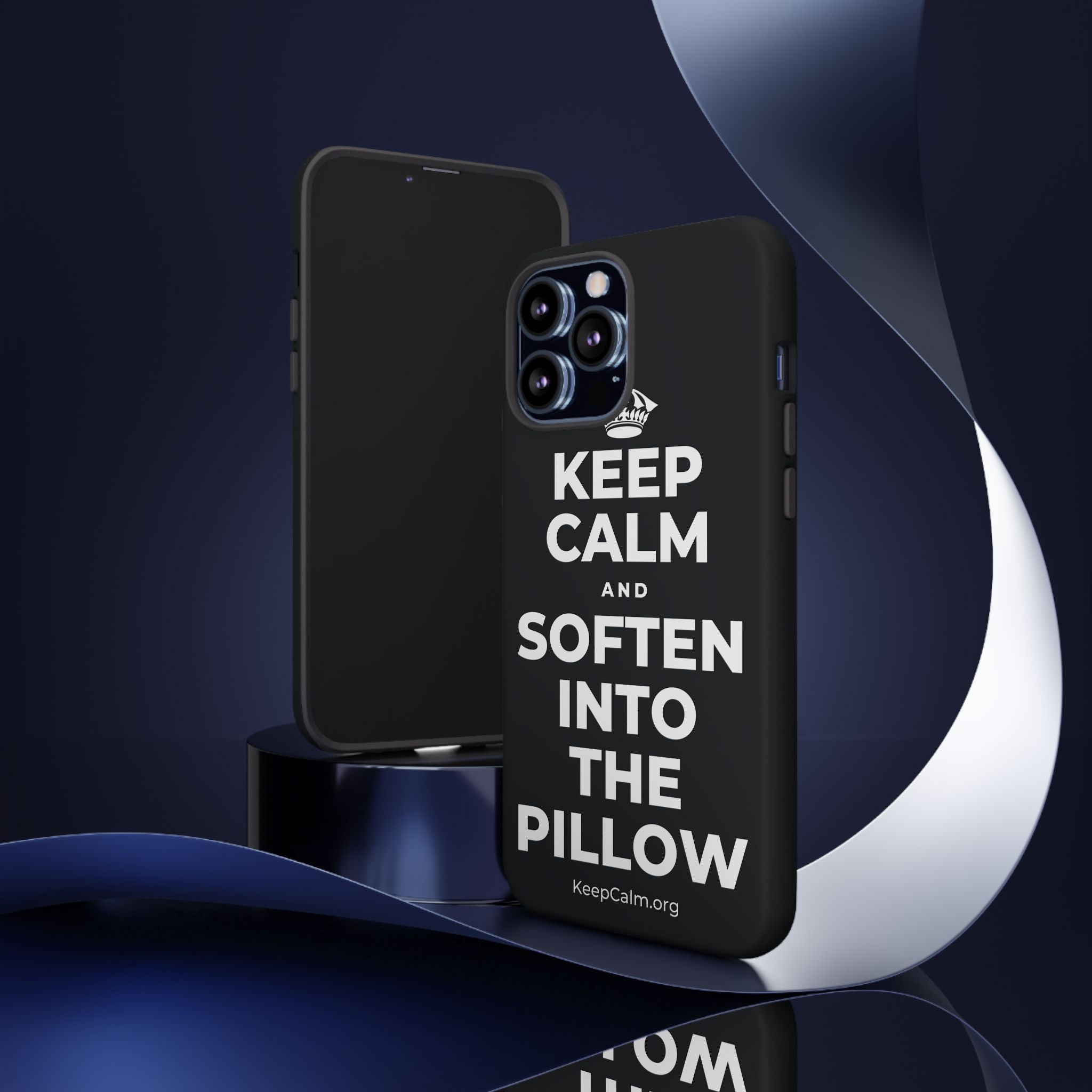 KEEP CALM AND SOFTEN INTO THE PILLOW Phone Case (Dark)