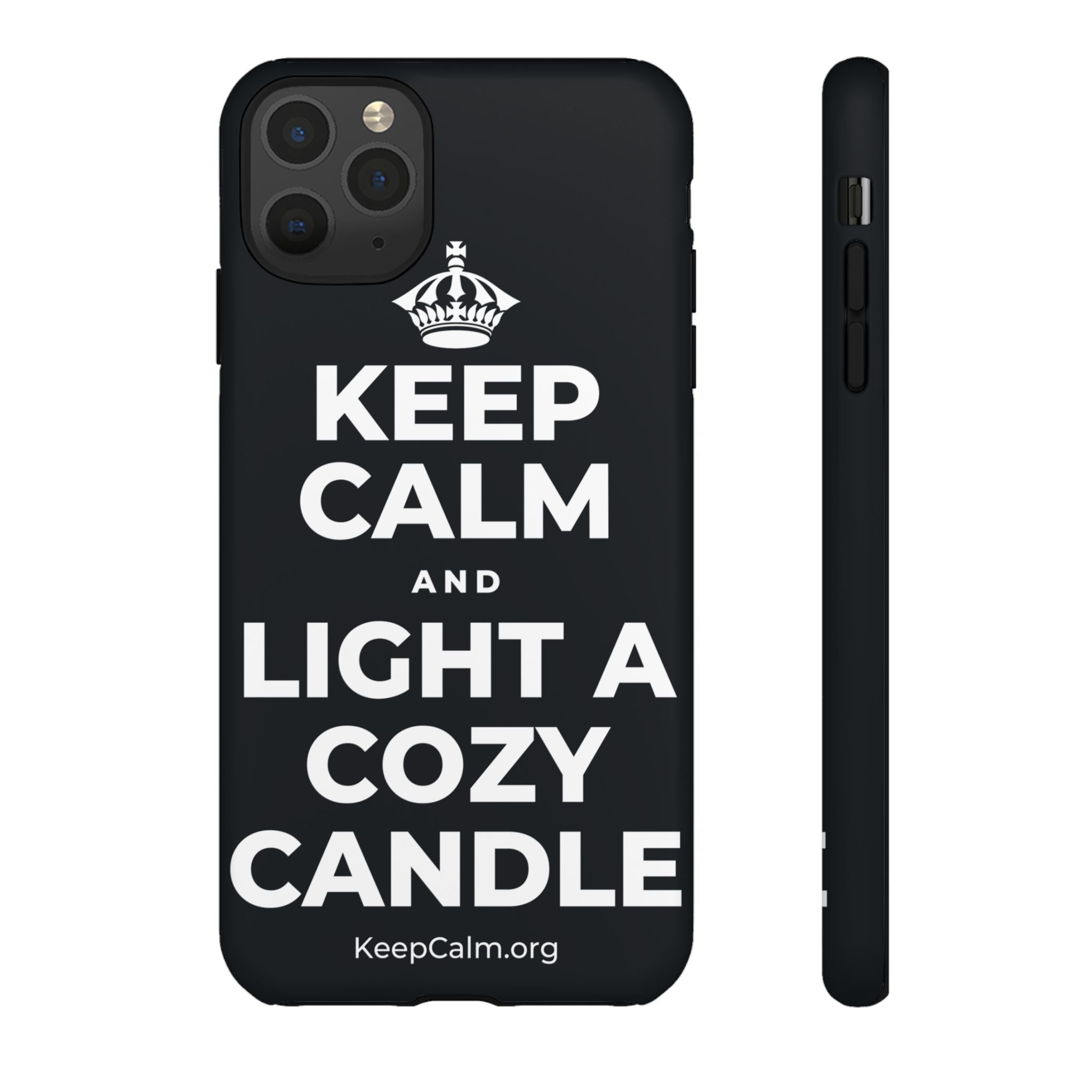 KEEP CALM AND LIGHT A COZY CANDLE Phone Case (Dark)