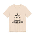 KEEP CALM AND MAKE MEMORIES T-Shirt (Soft Cream–Heather Mauve)