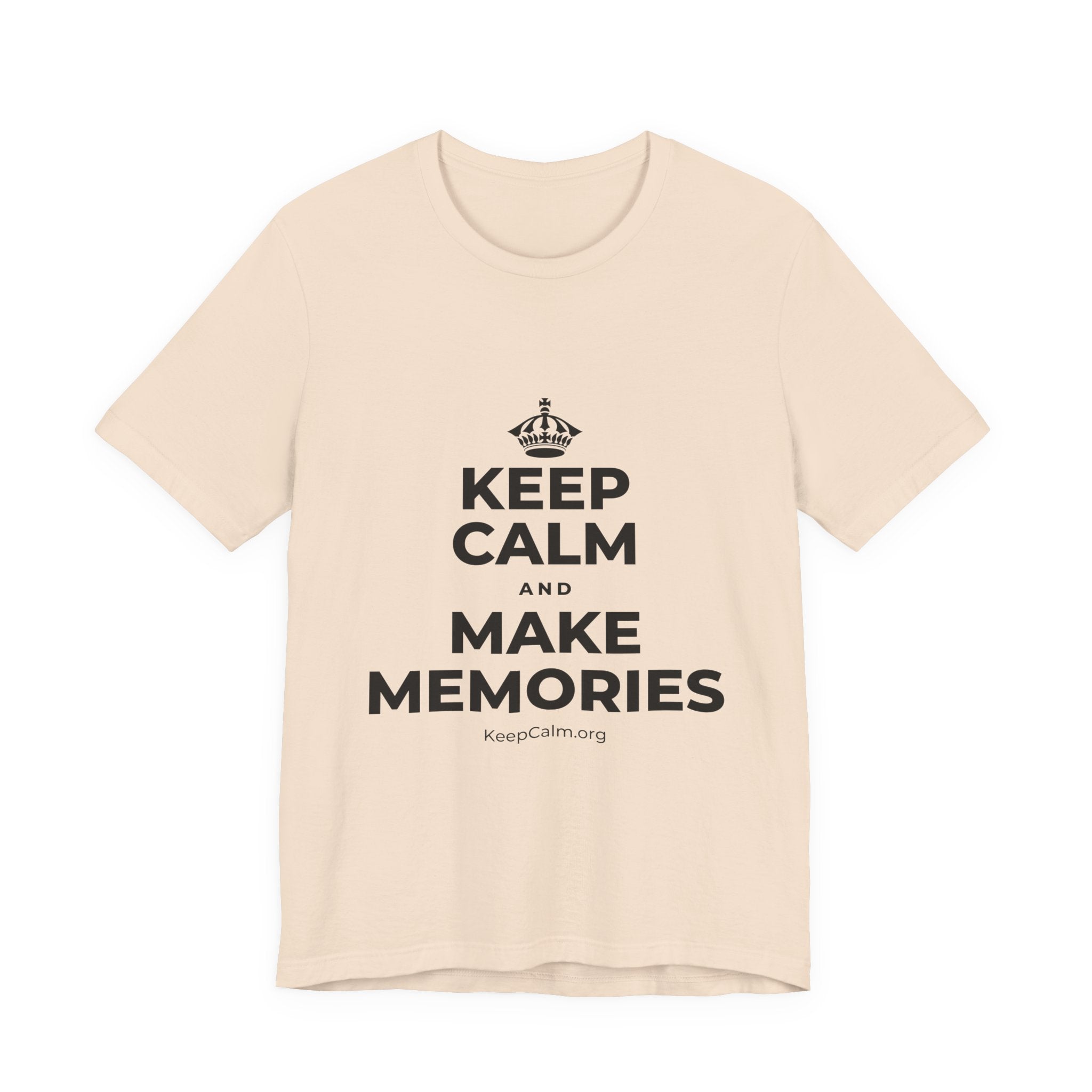 KEEP CALM AND MAKE MEMORIES T-Shirt (Soft Cream–Heather Mauve)