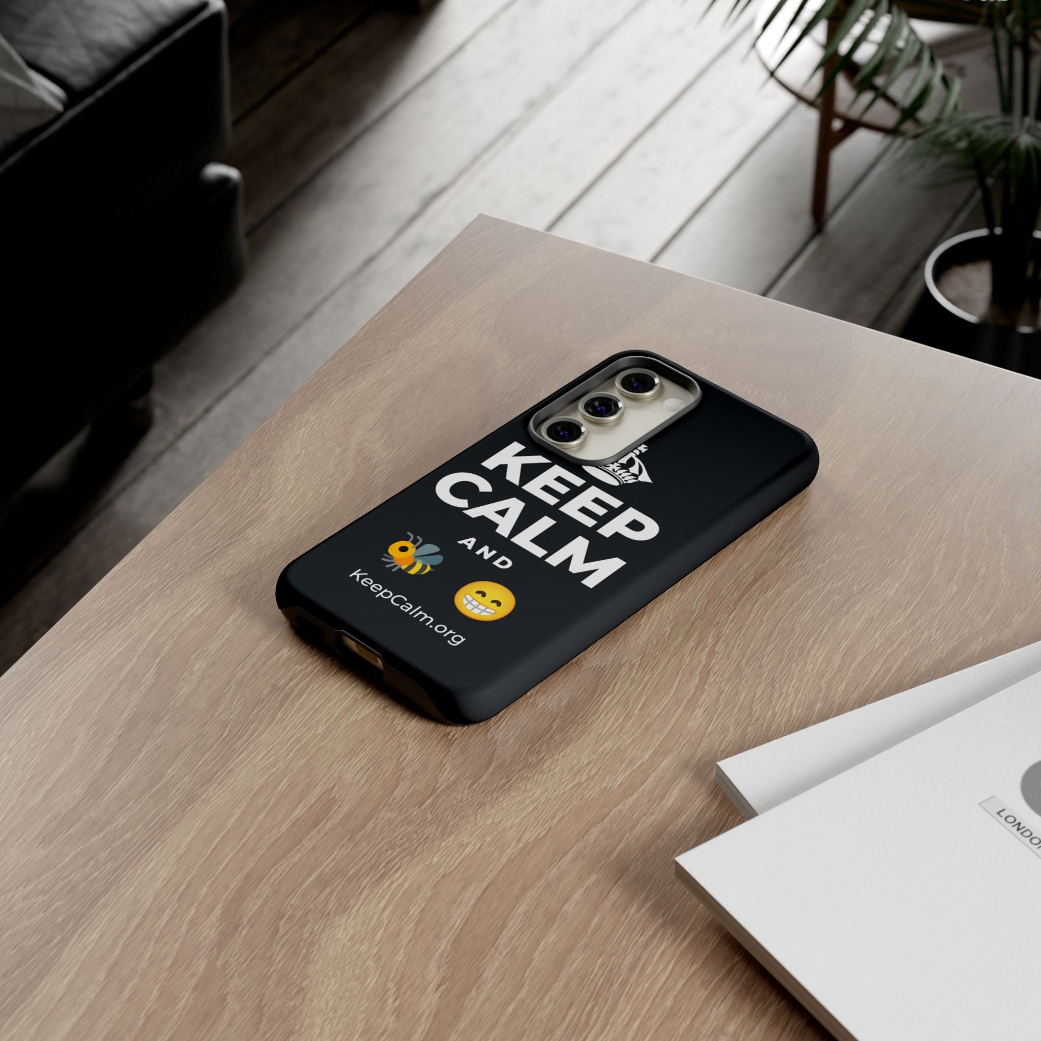 KEEP CALM AND BEE HAPPY Phone Case (Dark)