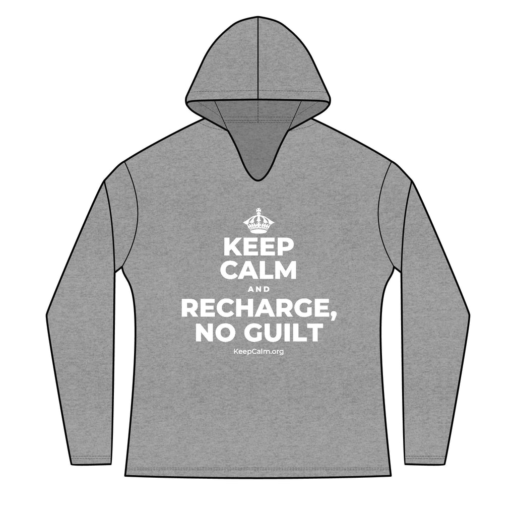 KEEP CALM AND RECHARGE, NO GUILT Women's Long Sleeve Hoodie