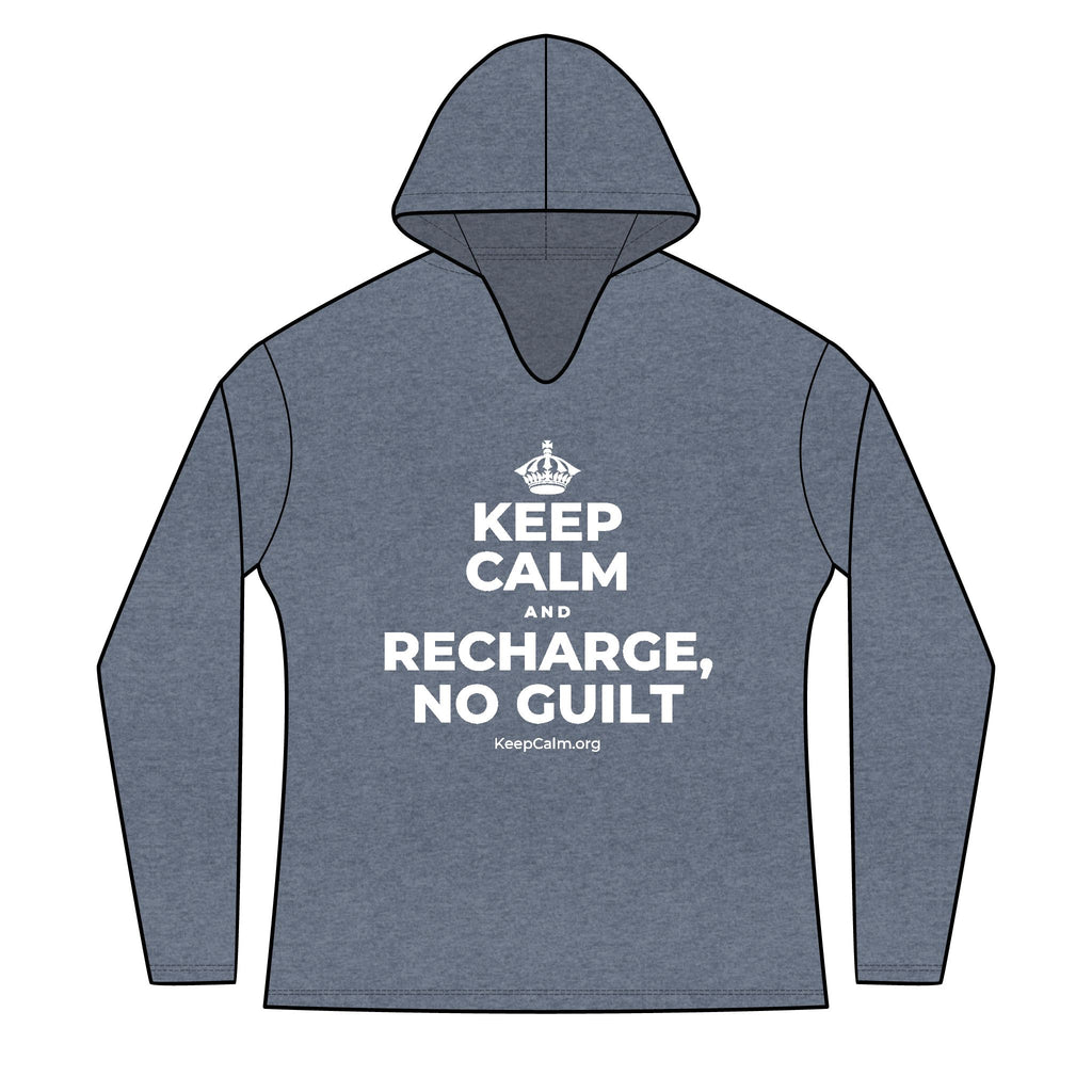 KEEP CALM AND RECHARGE, NO GUILT Women's Long Sleeve Hoodie